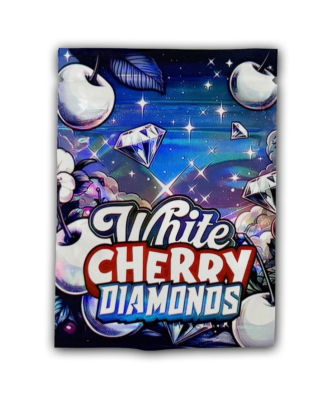 White Cherry Diamonds Edition β 100pc Mylar Bag Set (Holographic Candy Cartoon Series) πππ₯ Mylar Exoticz