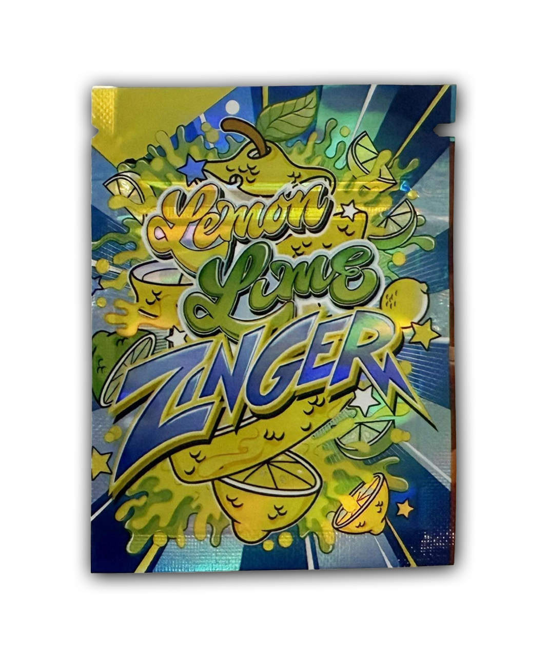 Lemon Lime Zinger Edition β 100pc Mylar Bag Set (Holographic Citrus Cartoon Series) πππ₯ Mylar Exoticz