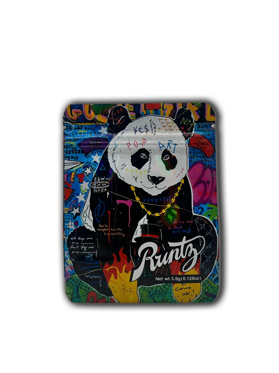 Panda Runty Edition Mylar Bags | 50pc 3.5g Exotic Resealable Storage Set - Mylar Exoticz