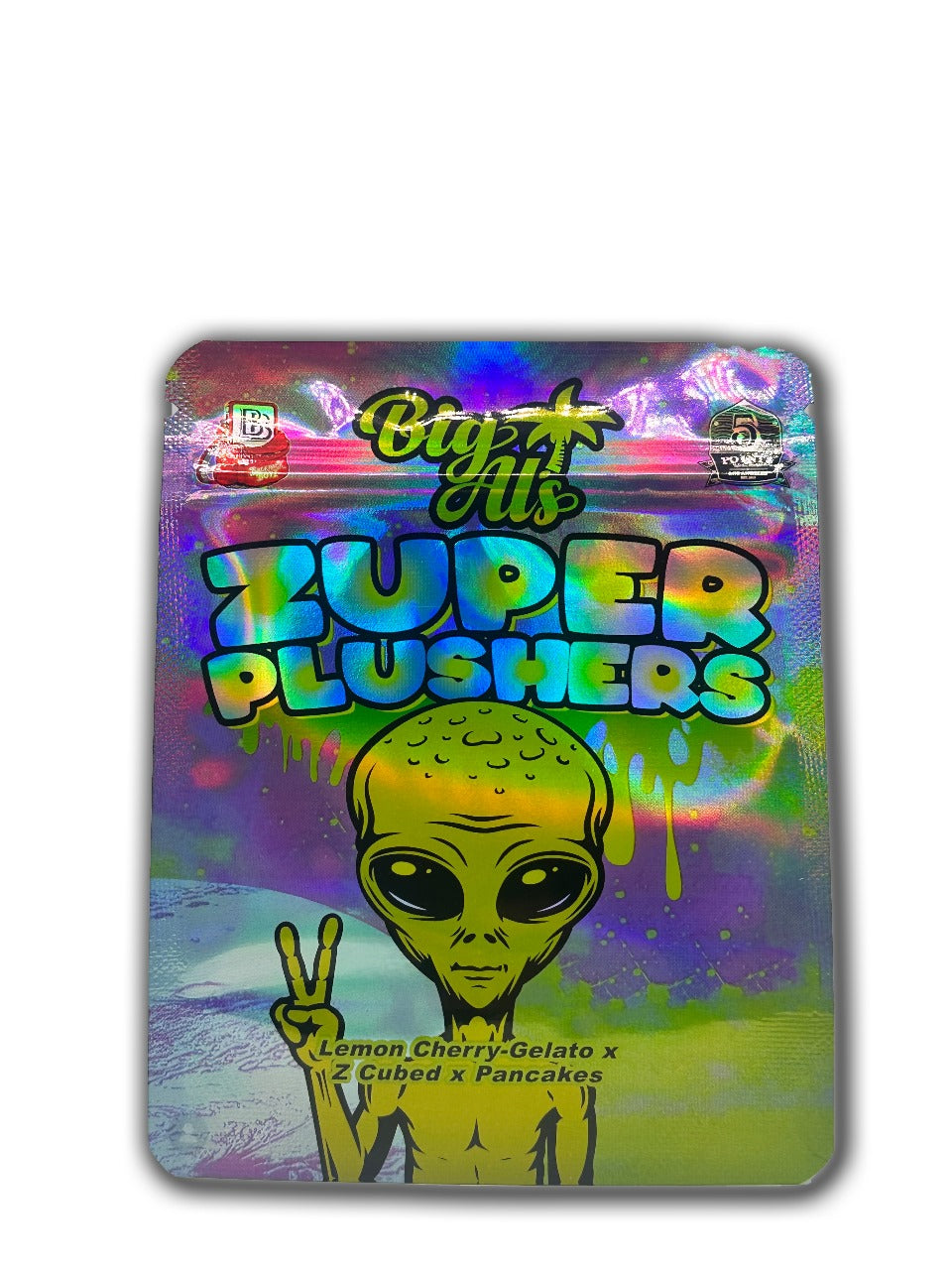 Big Al’s Zuper Plushers Alien Edition Mylar Bags | 50pc 3.5g Exotic Storage Set Mylar Exoticz