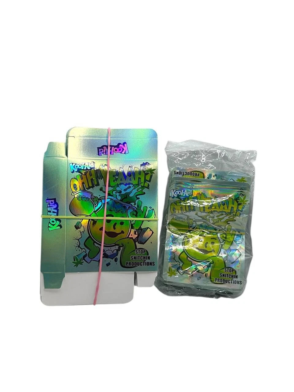 Kool-Aid Green Mylar Bags + Boxes | 100pc 3.5g Exotic Storage Set Mylar Exoticz Mylar Exoticz