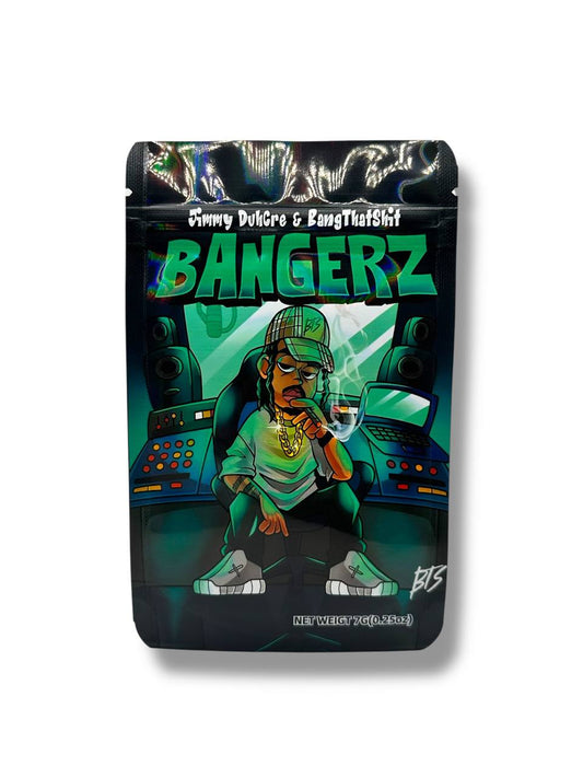 Packaging for 'Bangerz' featuring a character and text on a dark background