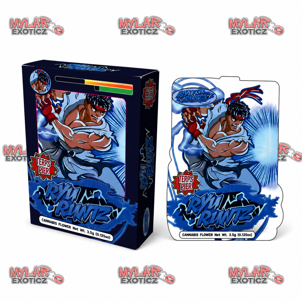 Black Belt Mylar Bags + Matching Window Boxes | 3.5g Exotic Resealable Storage Set