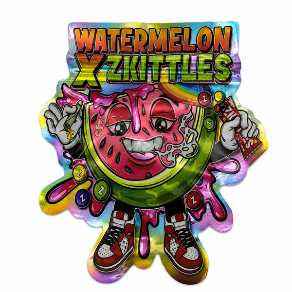Watermelon x Zkittles Mylar Bags | 3.5g Exotic Die Cut Resealable Storage Bags