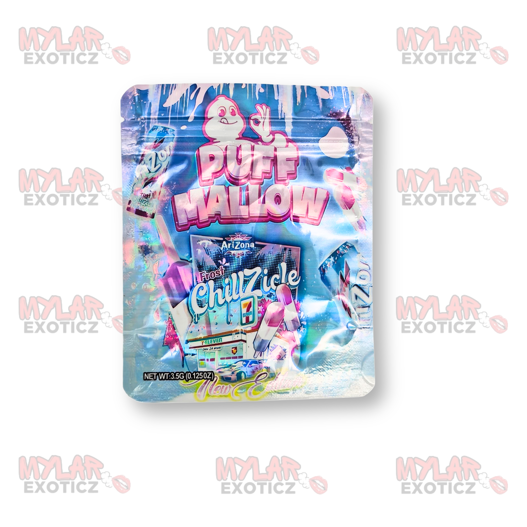 Puff Mallow Frost ChillZicle Mylar Bags | 3.5g Exotic Resealable Storage Bags