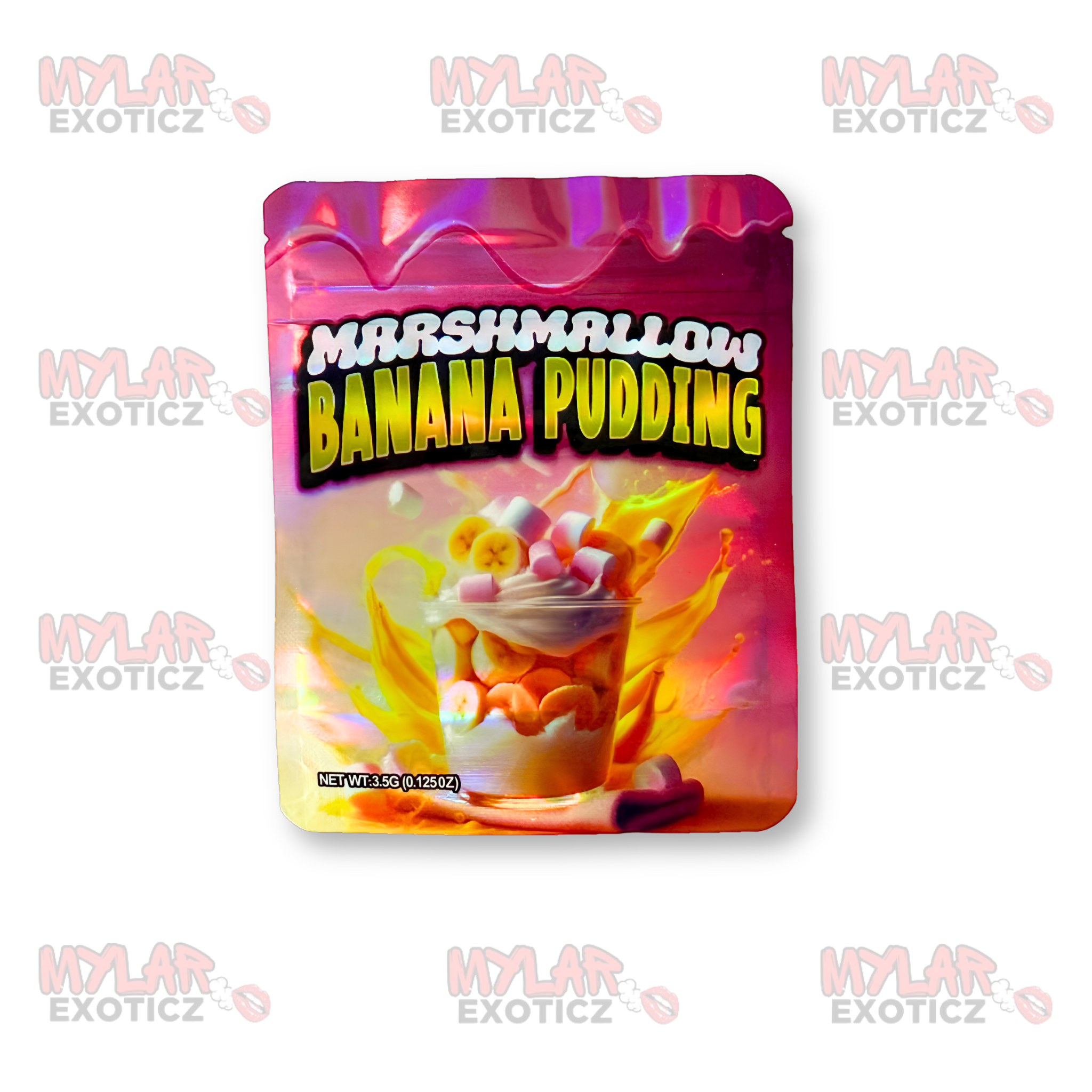 Marshmallow Banana Pudding Mylar Bags | 3.5g Exotic Resealable Storage Bags