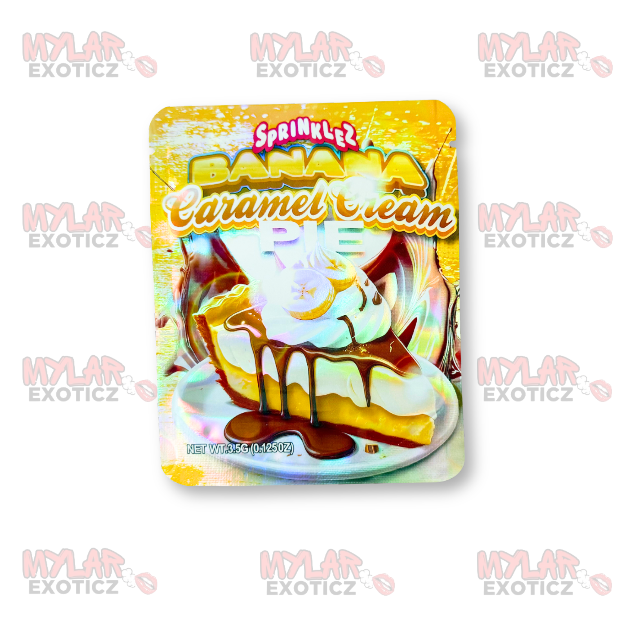 Sprinklez Banana Caramel Cream Pie Mylar Bags | 3.5g Exotic Resealable Storage Bags