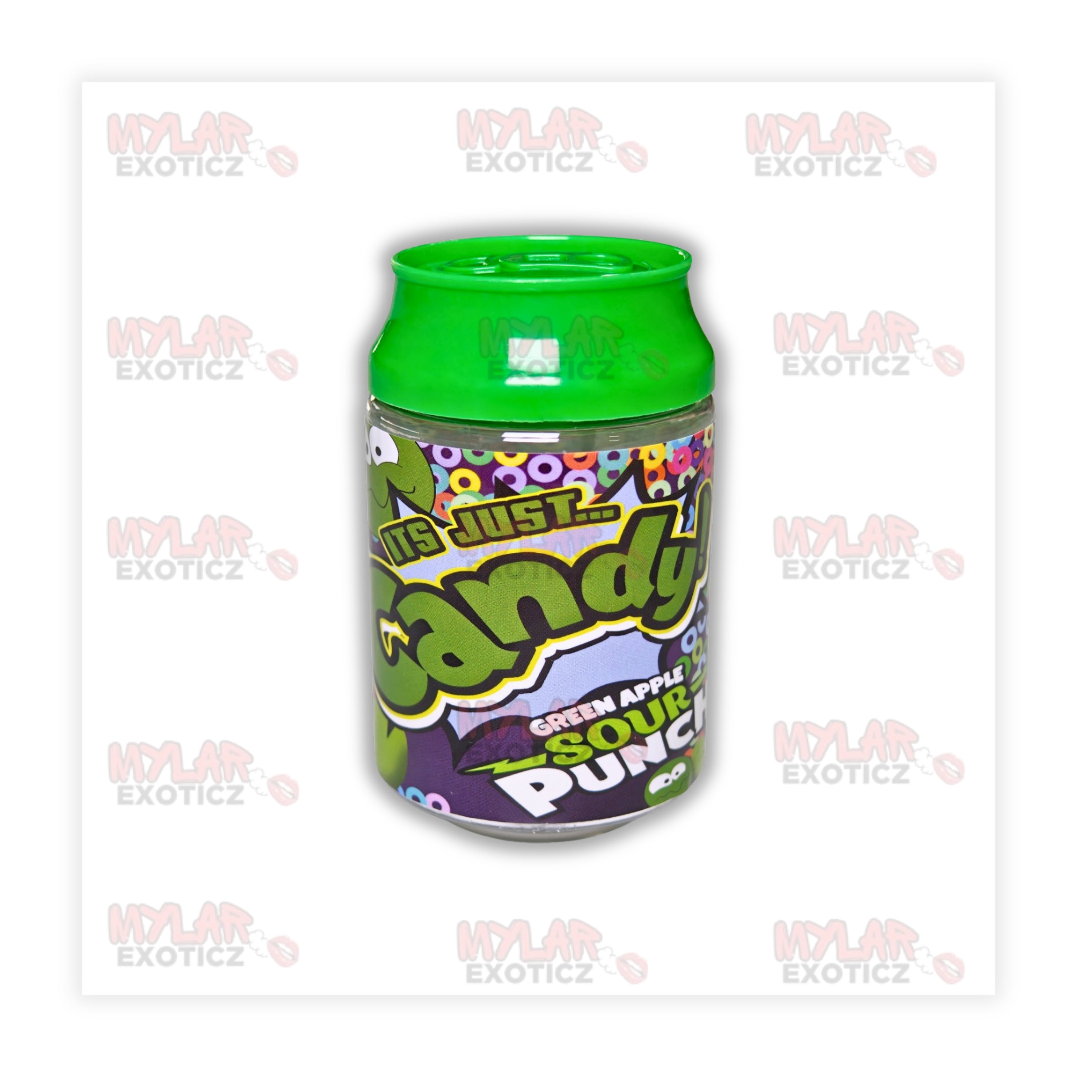 Green Apple Sour Punch Candy Exotic 3.5g Soda Cans - (12 Pack)