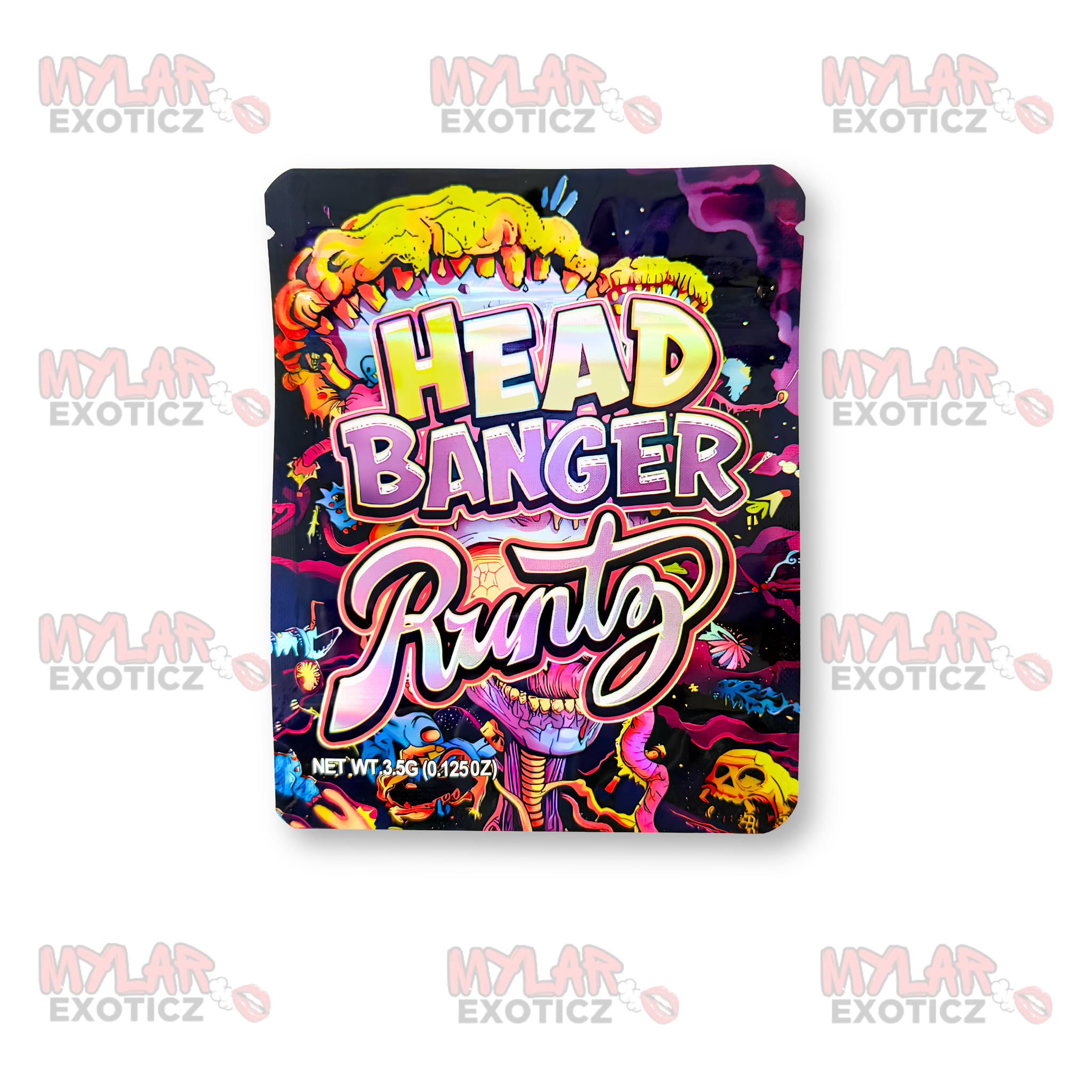 Head Banger Runtz Mylar Bags | 3.5g Exotic Resealable Storage Bags