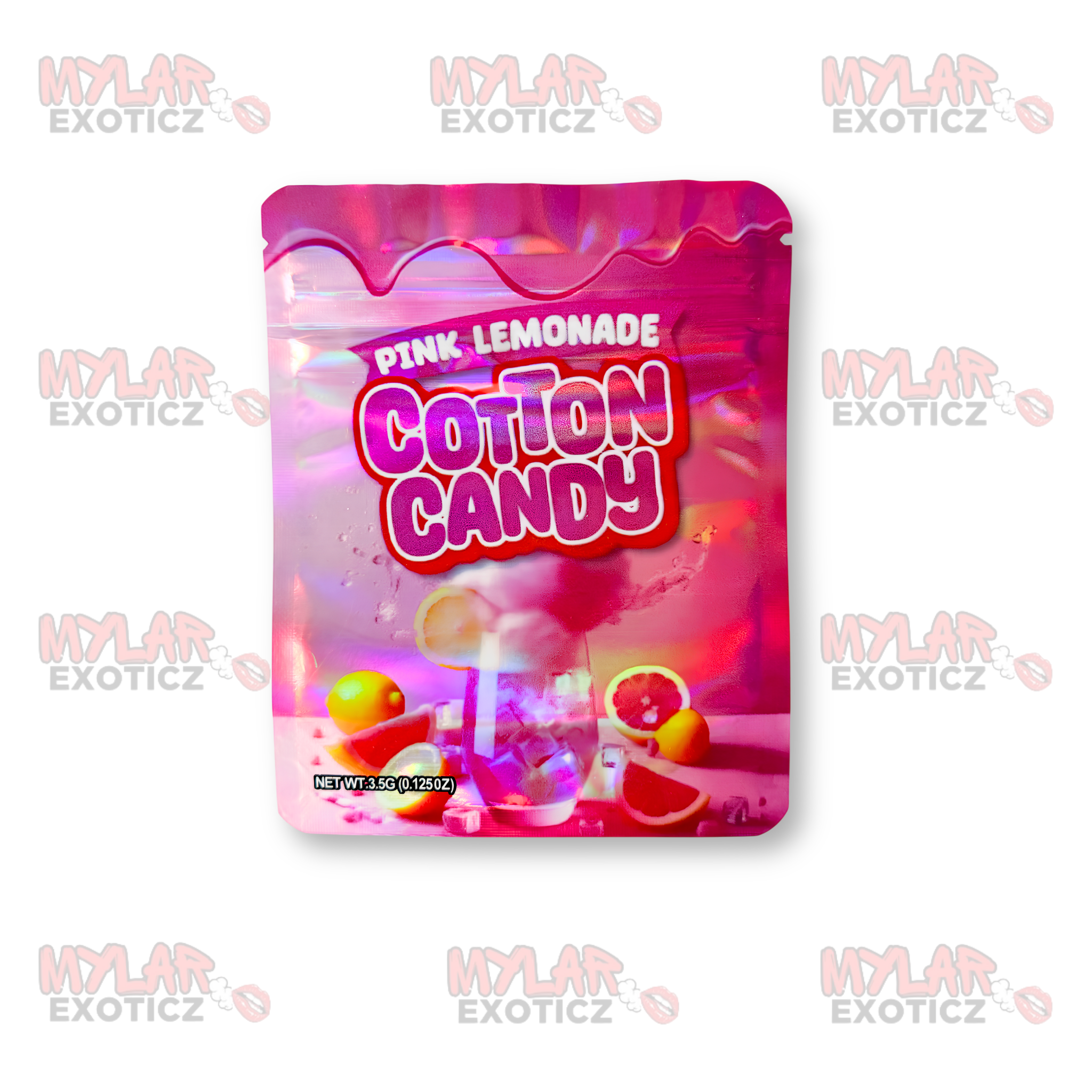 Pink Lemonade Cotton Candy Mylar Bags | 3.5g Exotic Resealable Storage Bags