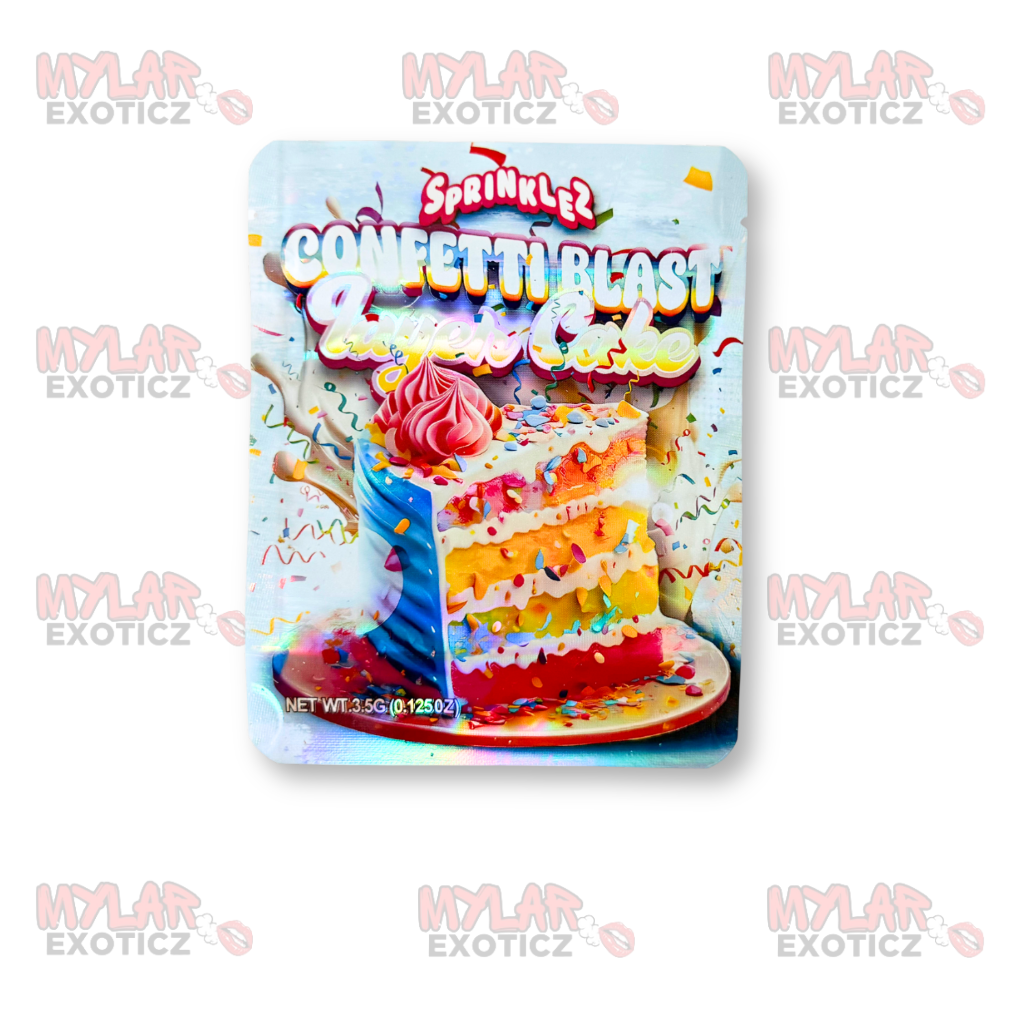 Sprinklez Confetti Blast Layer Cake Mylar Bags | 3.5g Exotic Resealable Storage Bags
