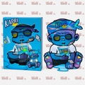 Blue Kapri Mylar Bags + Matching Window Boxes | 3.5g Exotic Resealable Storage Set