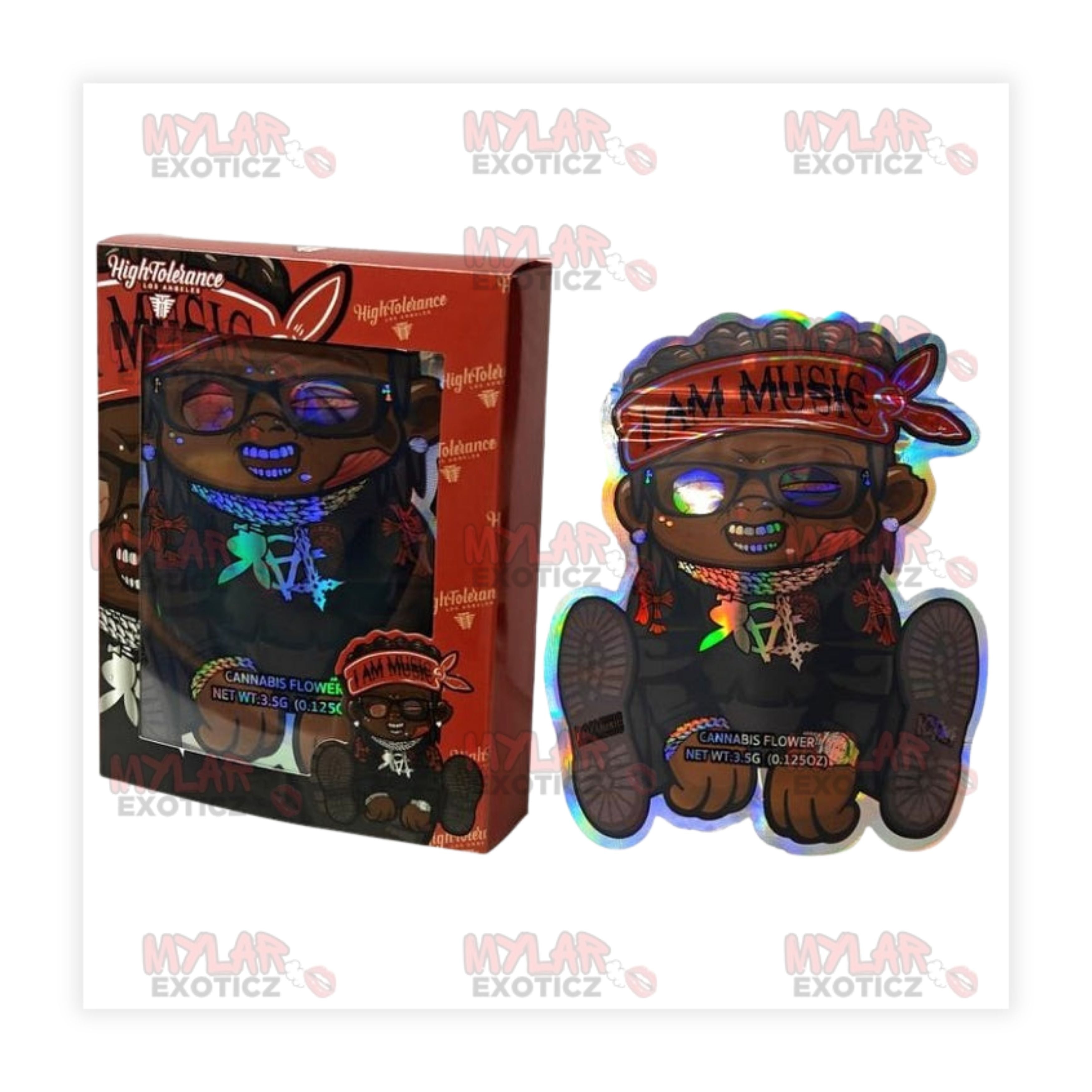 I Am Music Edition — Mylar Bags + Matching Window Boxes | 3.5g Exotic Resealable Storage Set Mylar Exoticz