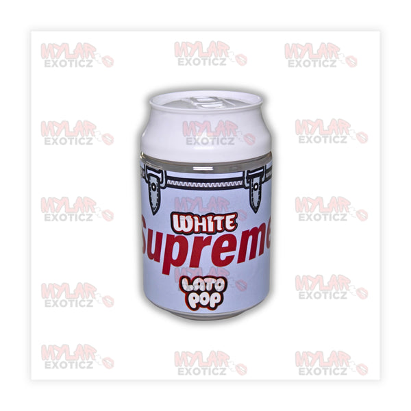 White Supreme Lato pop Exotic 3.5g Soda Cans - (12 Pack)