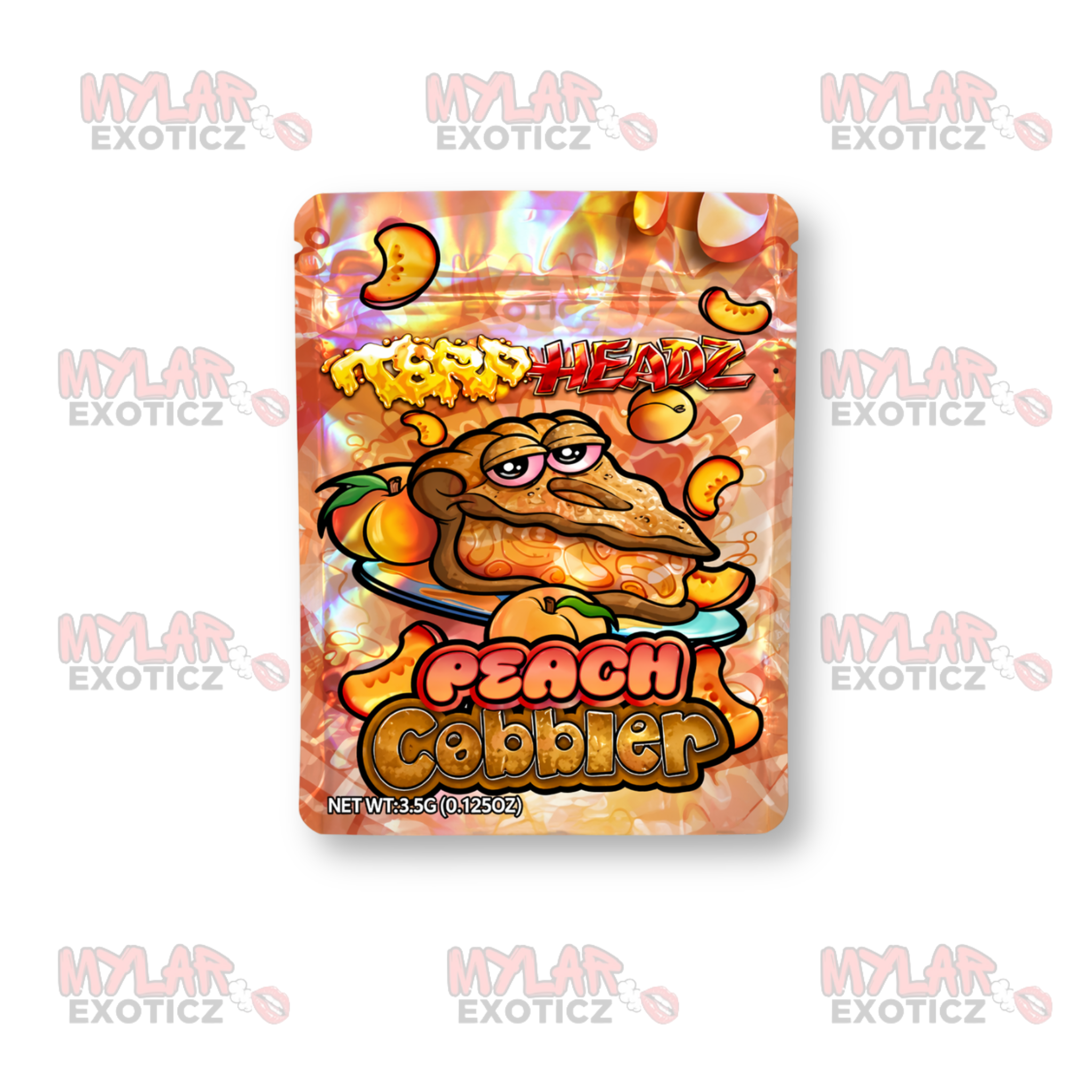 Peach Cobbler Candy Mylar Bags | 3.5g Exotic Resealable Storage Bags