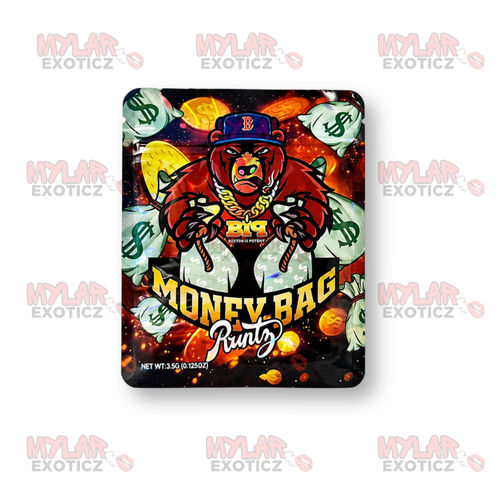 Money Bag Runty Mylar Bags | 3.5g Exotic Resealable Storage Bags