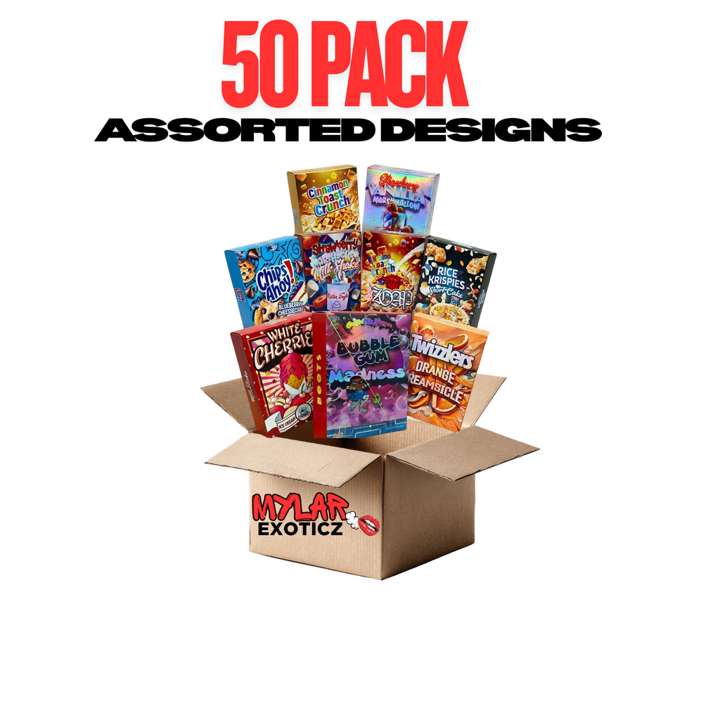 Assorted Storage Boxes 50 Pack | 3.5g Exotic Storage Packaging Boxes Bulk Set