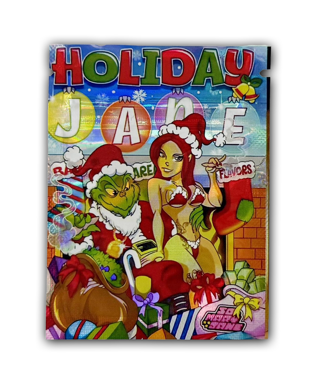 Holiday Jane Edition — 100pc Mylar Bag Set (Holographic Holiday Cartoon Series) 🎄💥 Mylar Exoticz