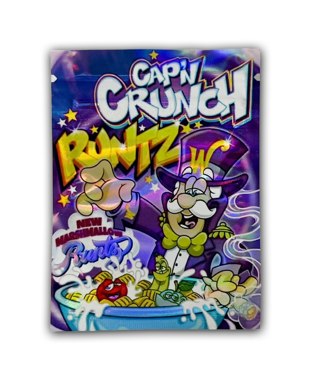 Cap’N Crunch Runtz Edition — 100pc Mylar Bag Set (Holographic Cereal Cartoon Series) 🥣💨 Mylar Exoticz