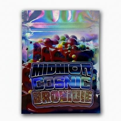 Midnight Cosmic Brownie Edition — 100pc Mylar Bag Set (Holographic Dessert Cartoon Series) 🌌🍫💥 Mylar Exoticz