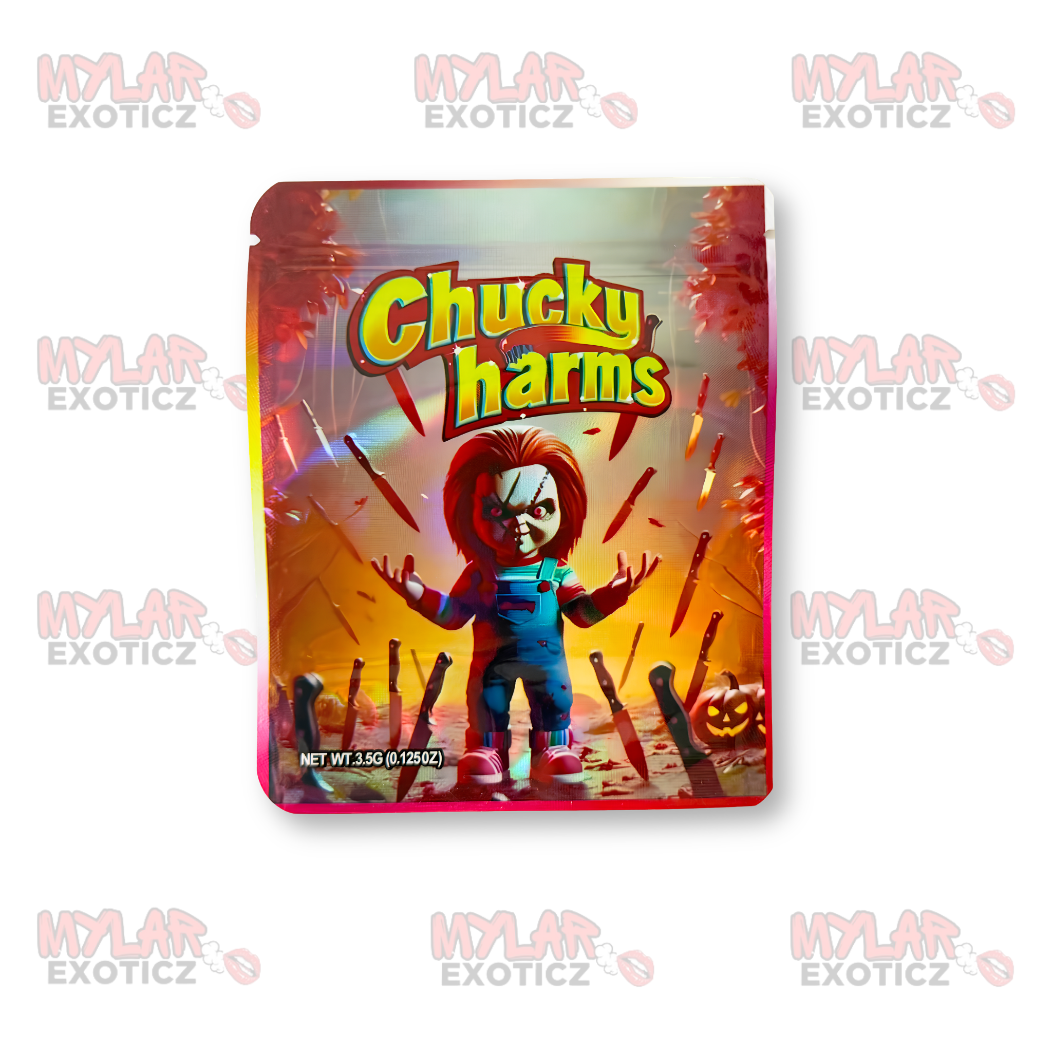 Chucky Harms Mylar Bags | 3.5g Exotic Resealable Storage Bags