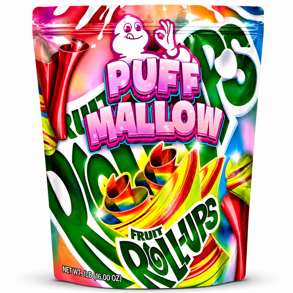 Puff Mallow Fruit Roll Ups Mylar Bags | 1 Pound Exotic Resealable Storage Bags