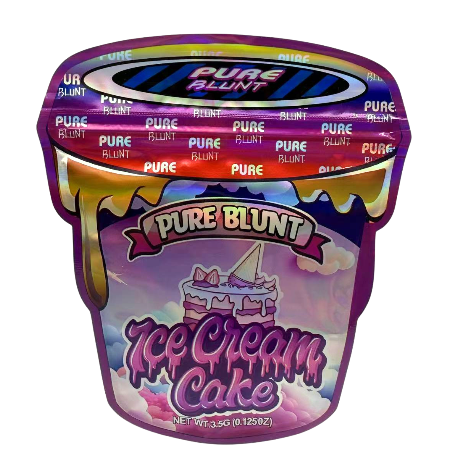 Ice Cream Pint Style Mylar Bags | 3.5g Exotic Die Cut Resealable Storage Bags