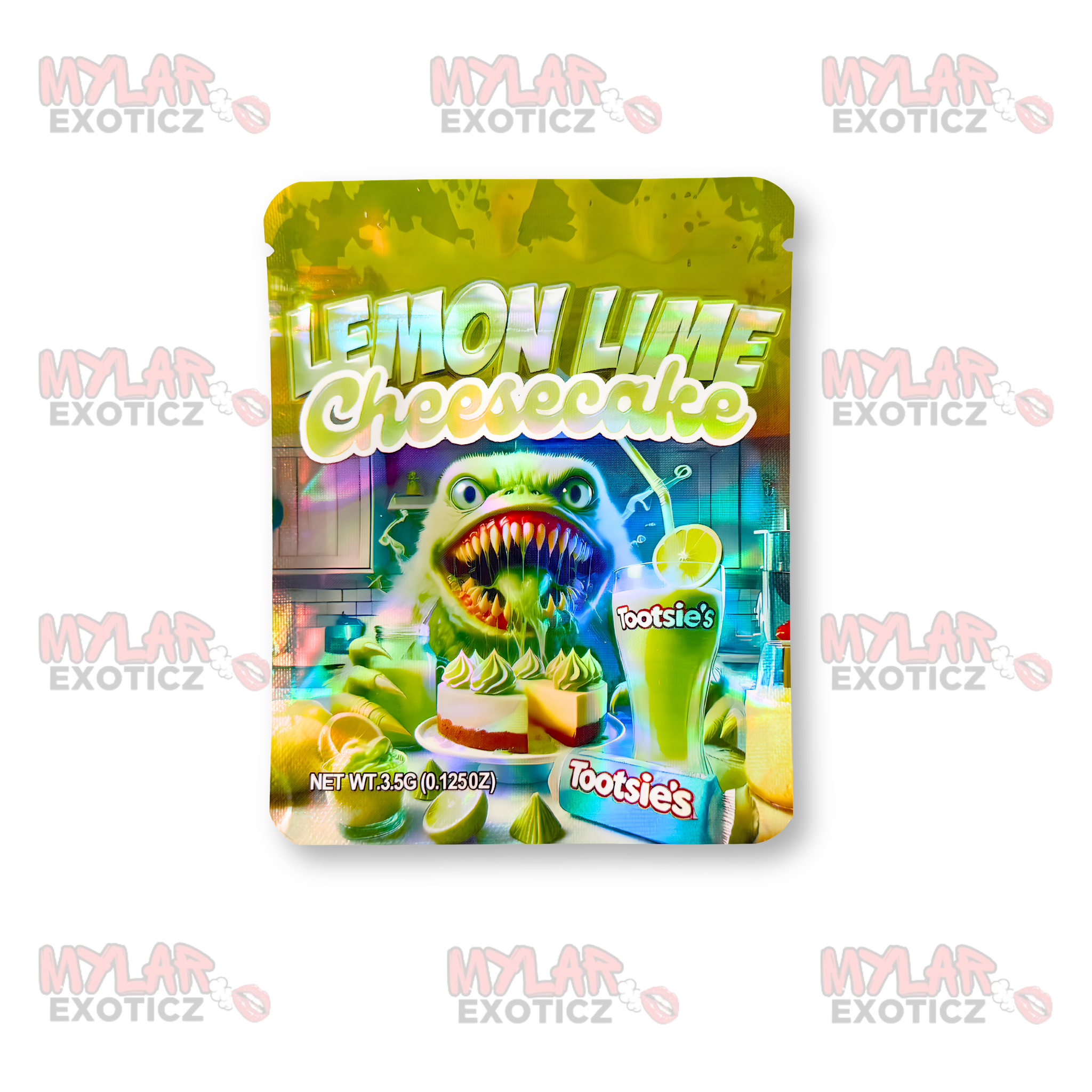 Tootsie’s Lemon Lime Cheesecake Mylar Bags | 3.5g Exotic Resealable Storage Bags