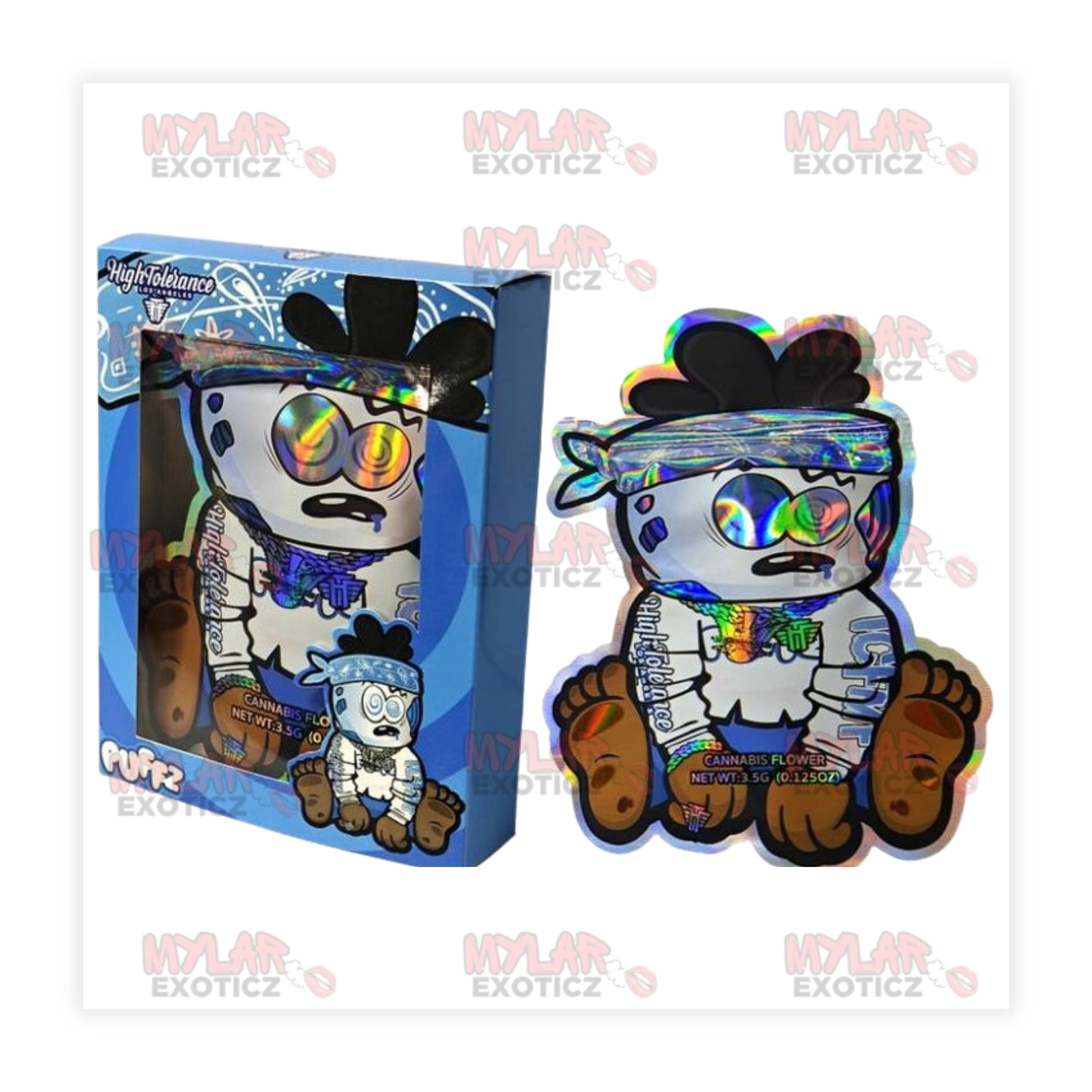 Puffz High Tolerance Edition — Mylar Bags + Matching Window Boxes | 3.5g Exotic Resealable Storage Set Mylar Exoticz