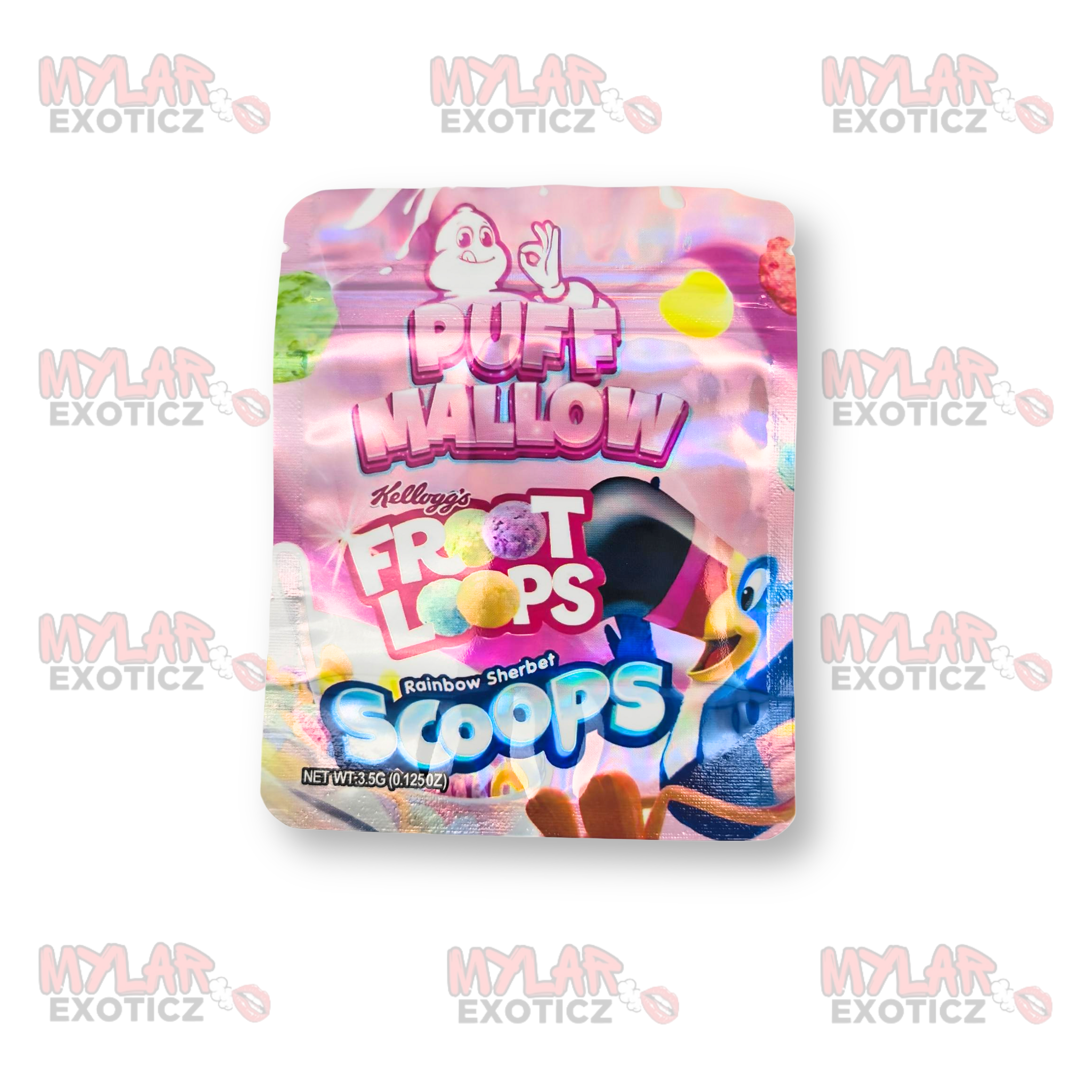 Rainbow Sherbet Cloud Scoop Bags Mylar Bags 3.5g Exotic Resealable Storage Bags