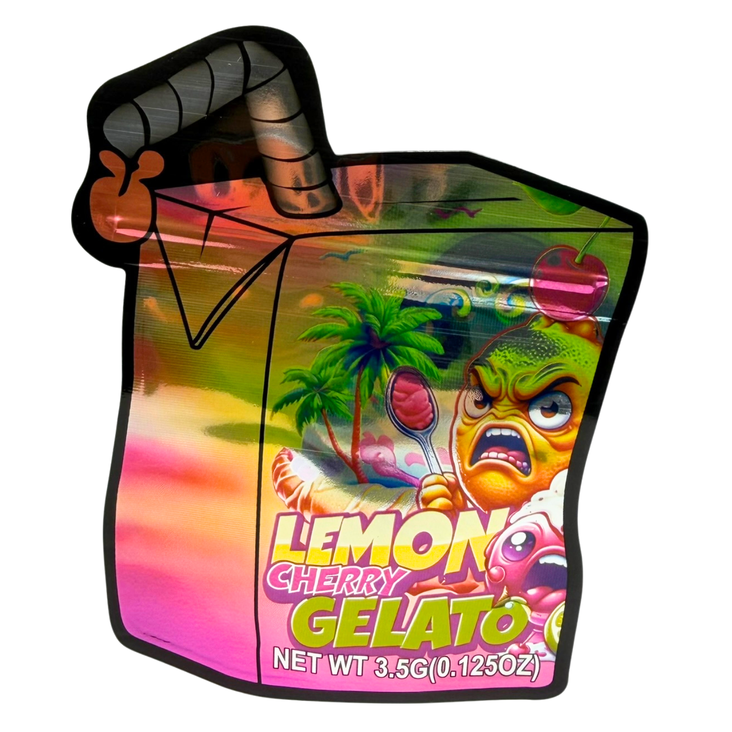 Juice Box Straw Mylar Bags | Choose Your Design | 3.5g Exotic Die Cut Resealable Storage Bags