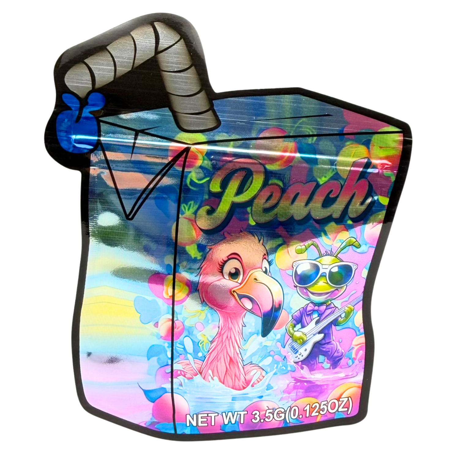 Juice Box Straw Mylar Bags | Choose Your Design | 3.5g Exotic Die Cut Resealable Storage Bags