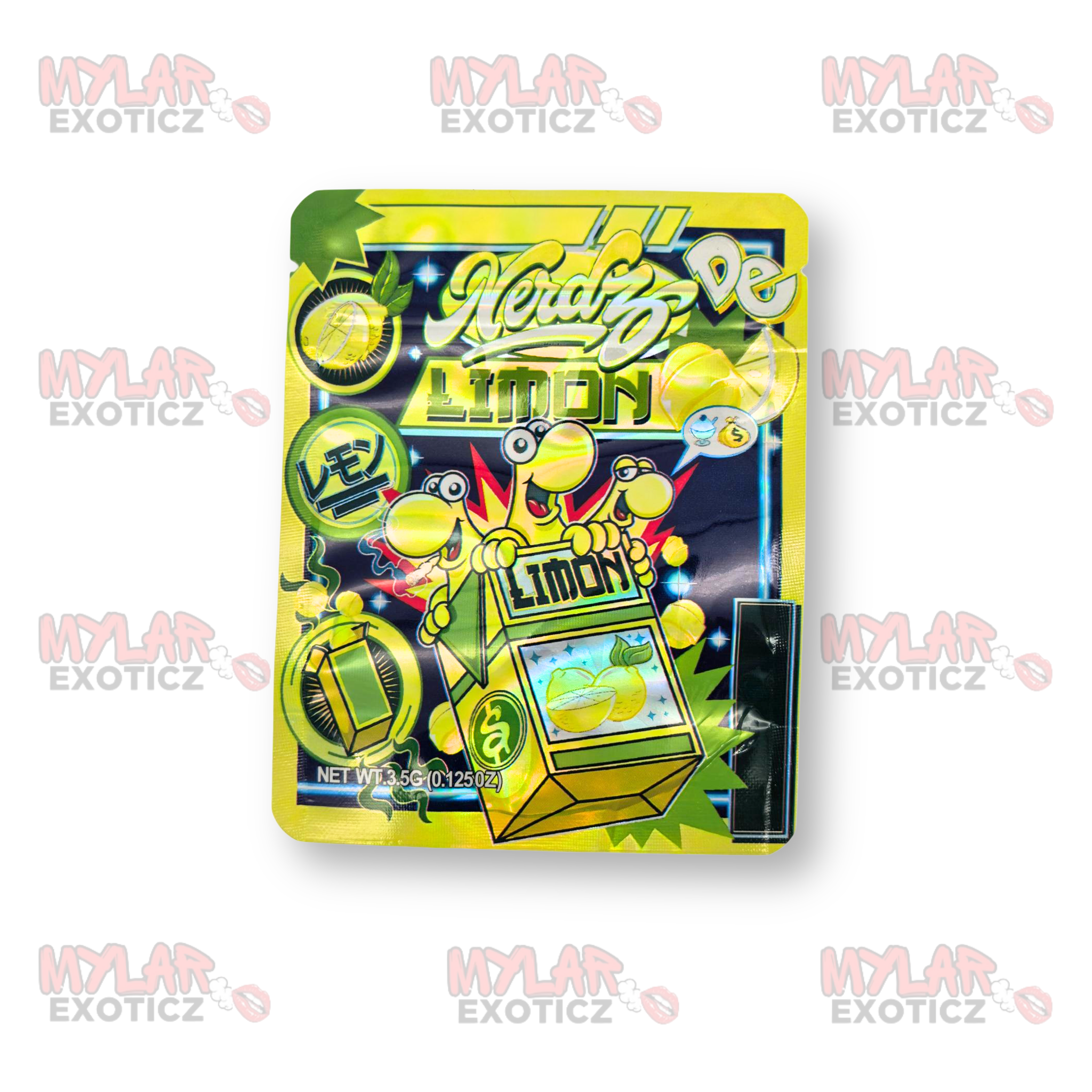 Nerdz Limon Mylar Bags | 3.5g Exotic Resealable Storage Bags