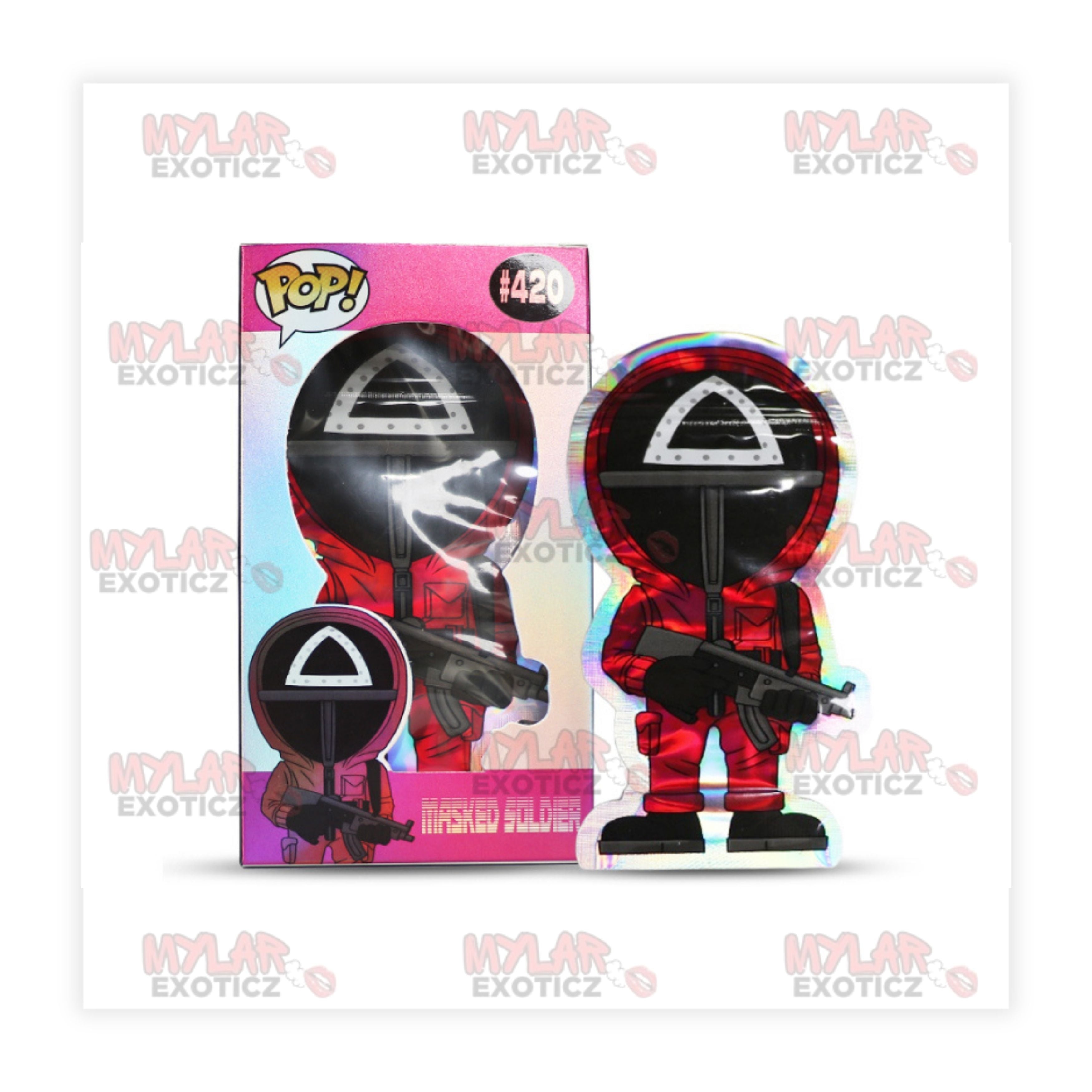 Exotics Guard Pop Cartoon Mylar Bags + Matching Window Boxes | 3.5g Exotic Resealable Storage Set Mylar Exoticz