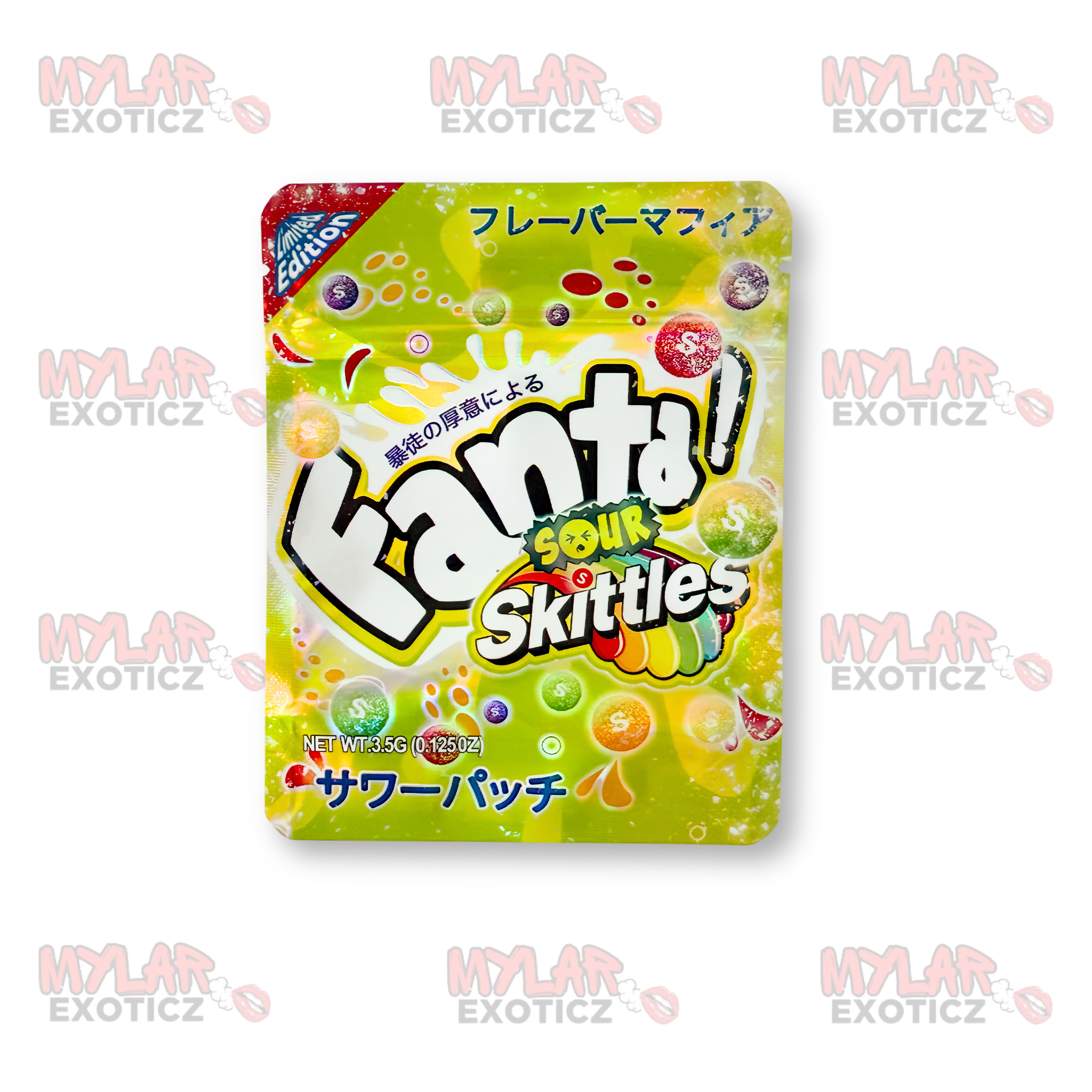 Fanta Sour Skittles Mylar Bags | 3.5g Exotic Resealable Storage Bags