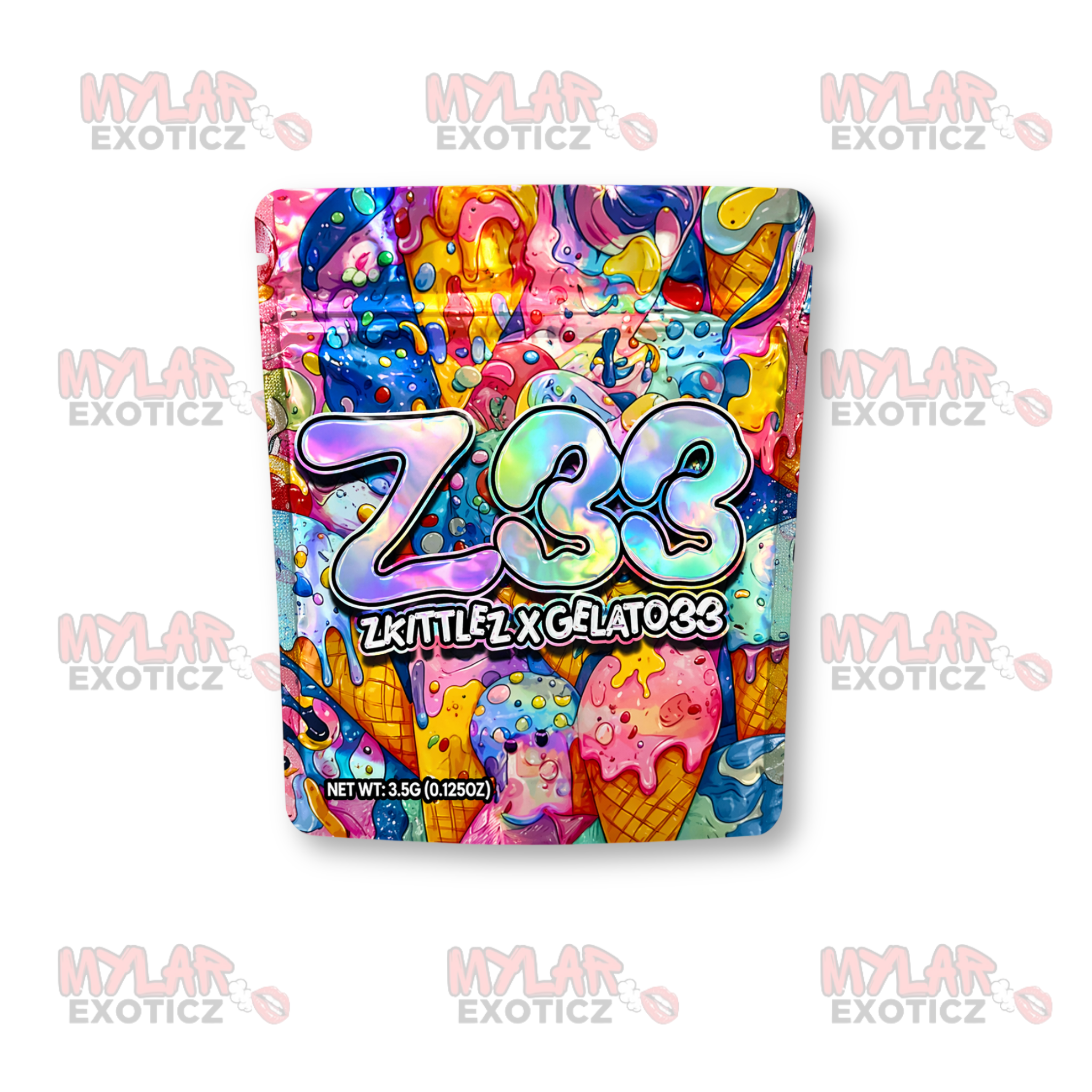 Z33 Fruit Cream Fusion Mylar Bags | 3.5g Exotic Resealable Storage Bags