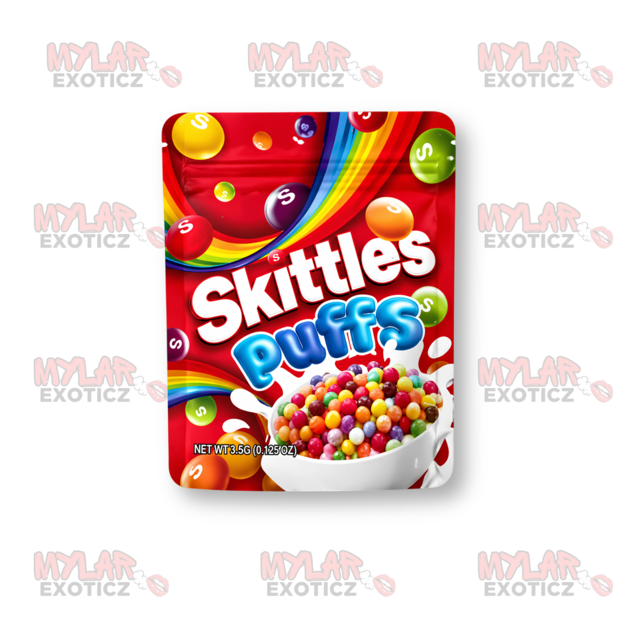 Skittles Puffs Mylar Bags | 3.5g Exotic Resealable Storage Bags
