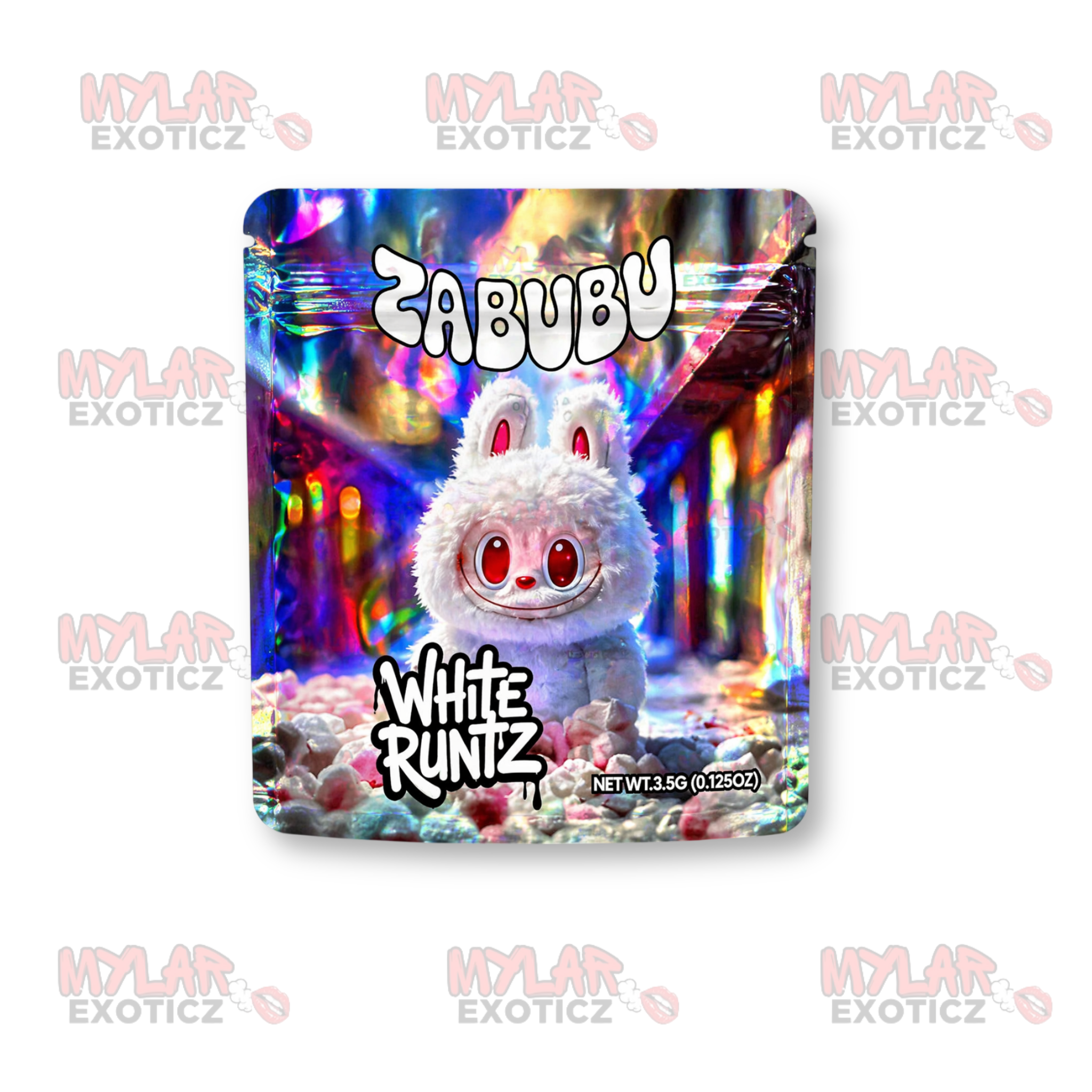 Zabubu White Candy Mix Mylar Bags | 3.5g Exotic Resealable Storage Bags