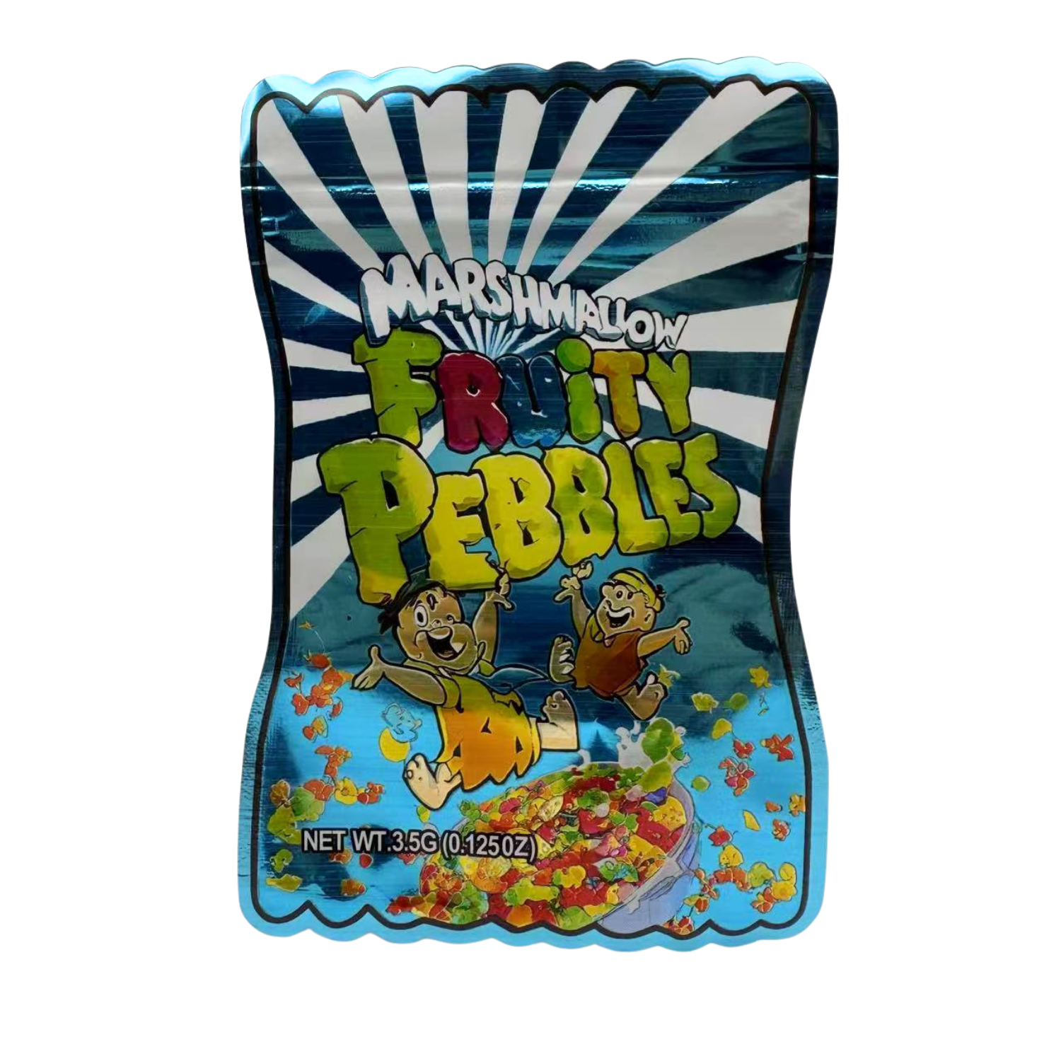 Marshmallow Fruity Pebbles Mylar Bags | 3.5g Exotic Die Cut Resealable Storage Bags