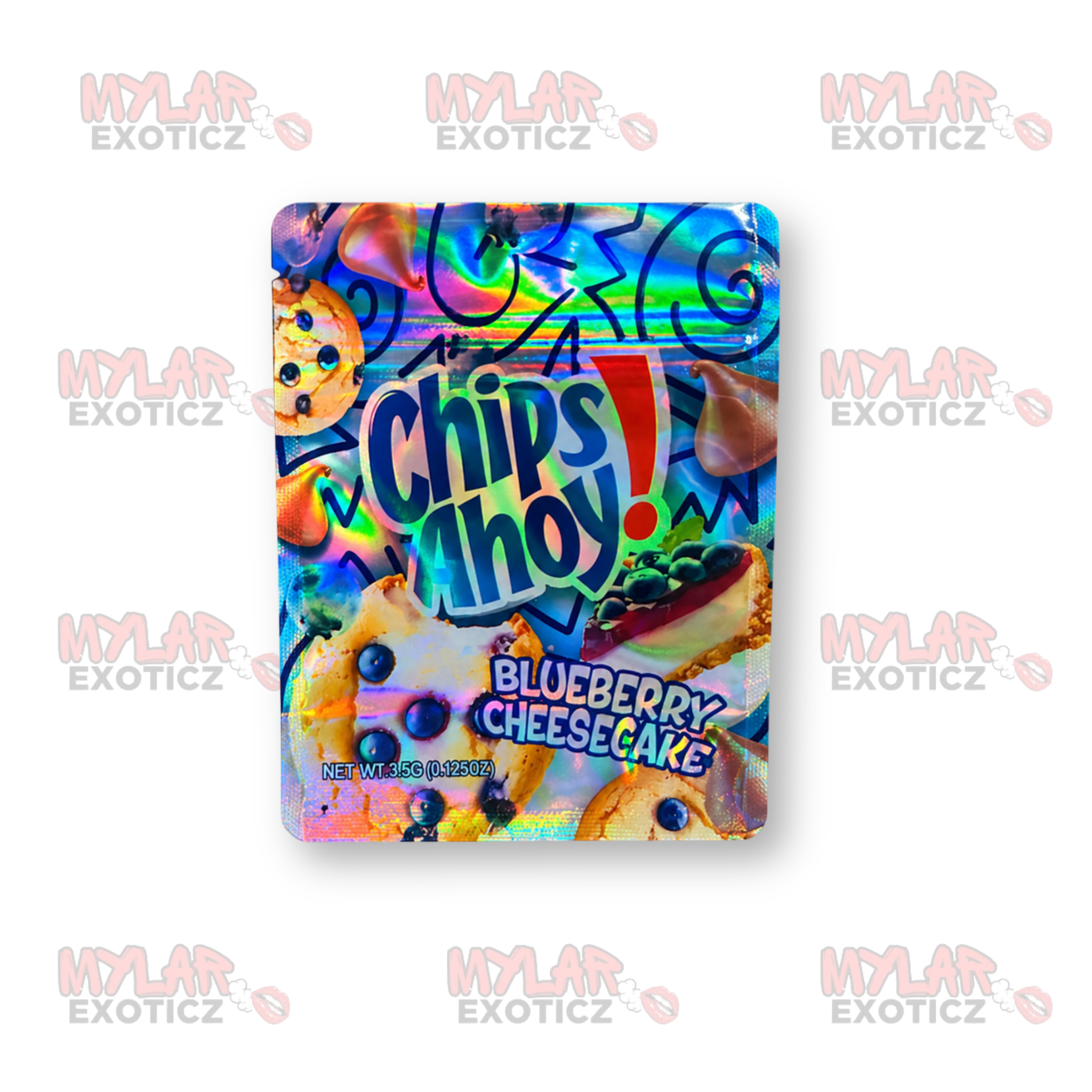 Chips Ahoy! Blueberry Cheesecake Mylar Bags | 3.5g Exotic Resealable Storage Bags