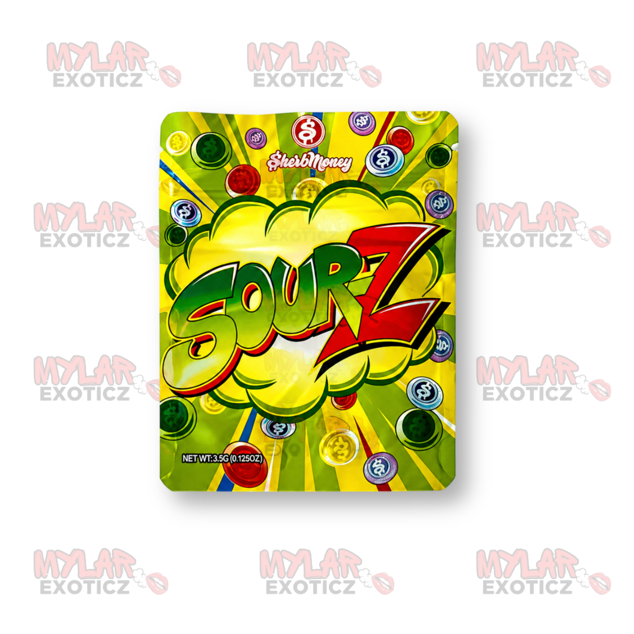 Sour Z Mylar Bags | 3.5g Exotic Resealable Storage Bags