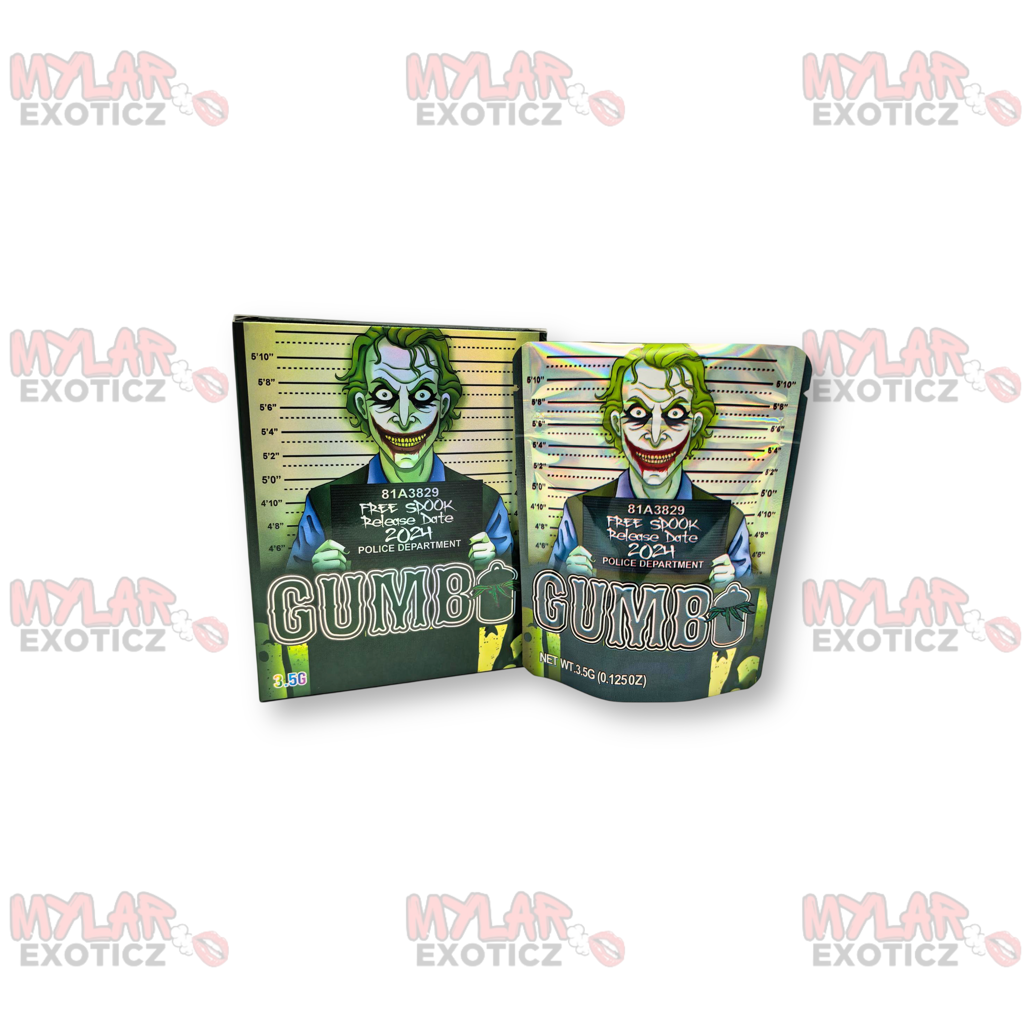 Free Spook Gumbo Mylar Bags + Matching Boxes | 3.5g Exotic Resealable Storage Set