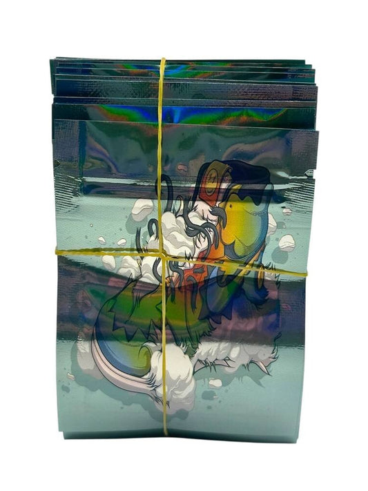 Mystic Dragon Mylar Bags — 100pc Holographic 1g Resealable Bag Set Mylar Exoticz