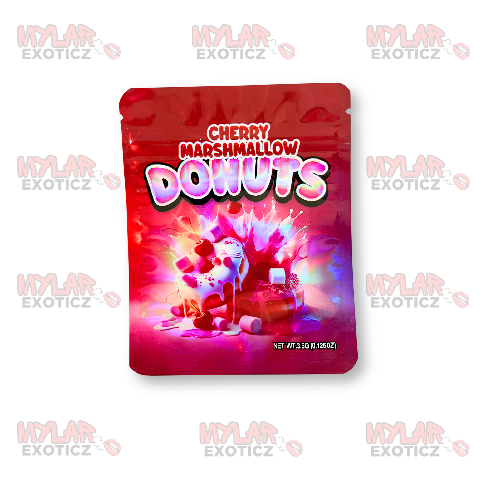 Cherry Marshmallow Donuts Mylar Bags | 3.5g Exotic Resealable Storage Bags