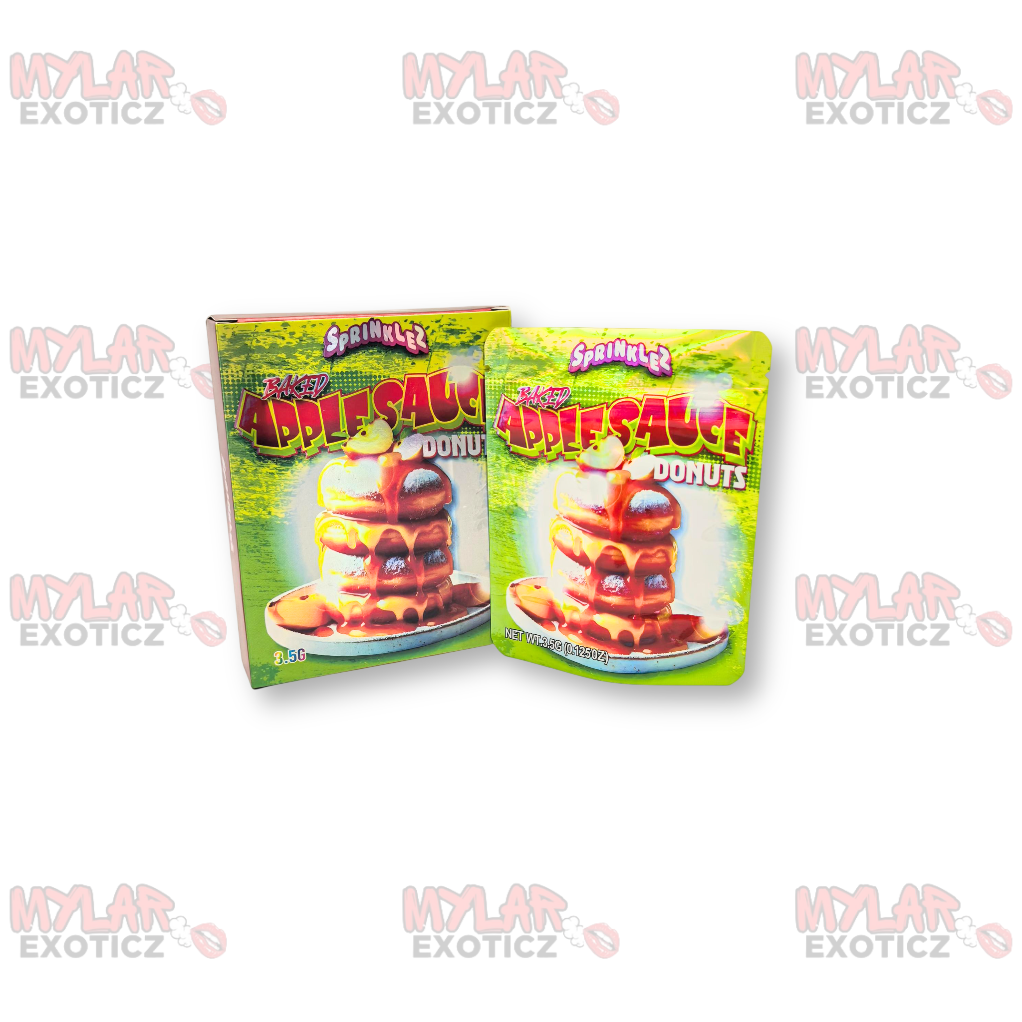 Sprinklez Baked Applesauce Donuts Mylar Bags + Matching Boxes | 3.5g Exotic Resealable Storage Set