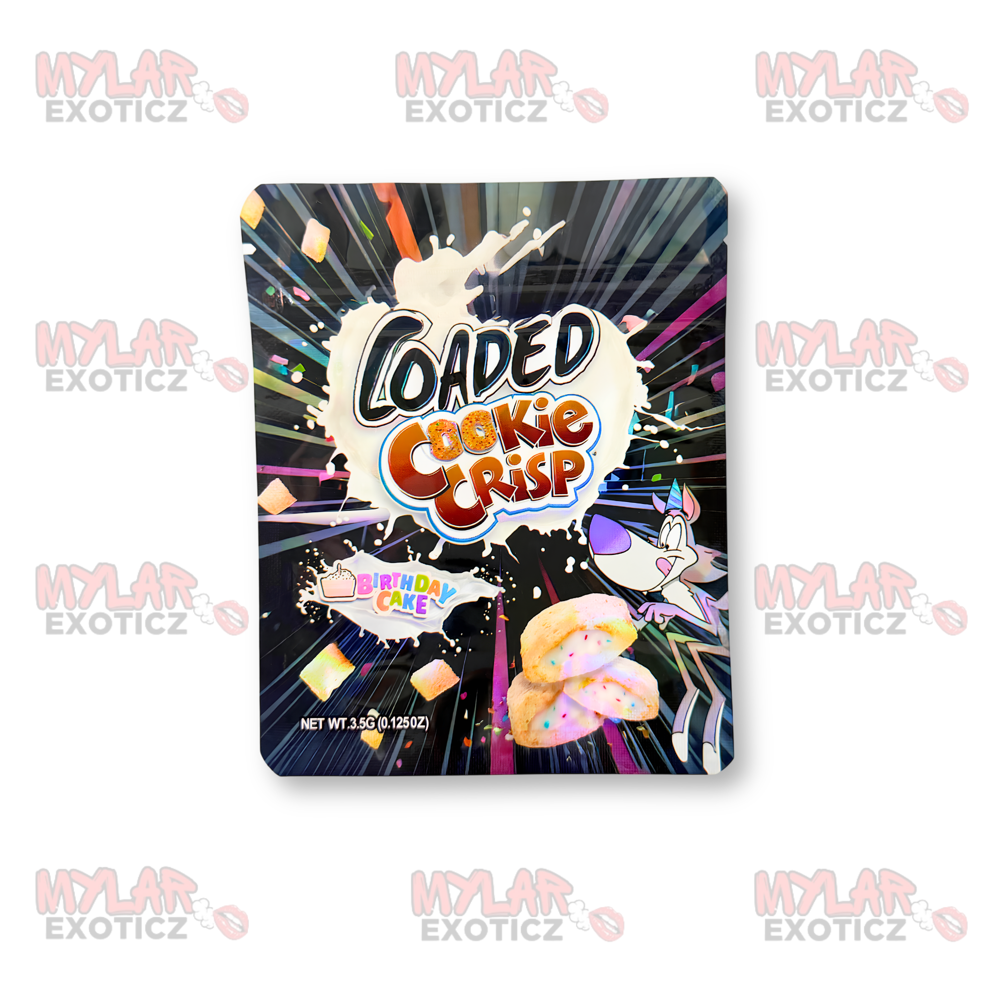 Loaded Cookie Crisp Birthday Cake Mylar Bags | 3.5g Exotic Resealable Storage Bags