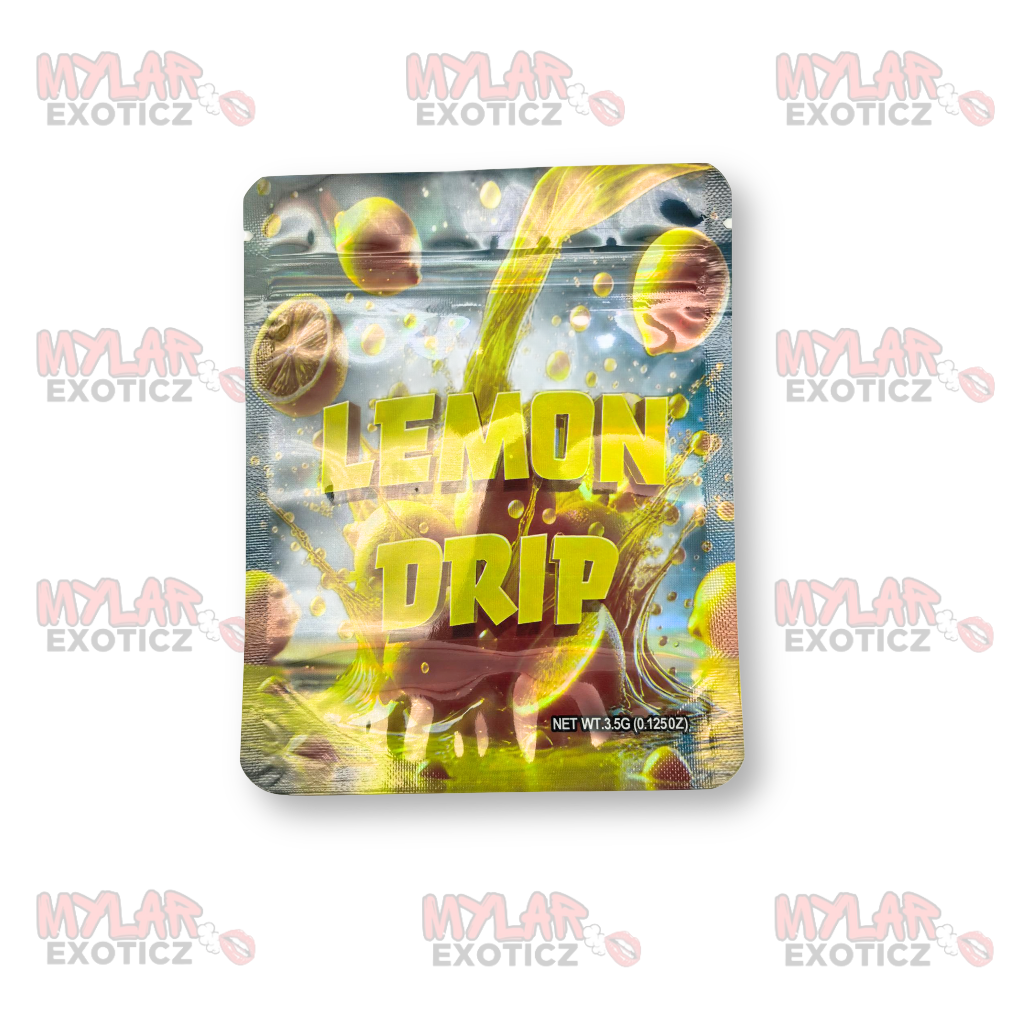 Lemon Drip Mylar Bags | 3.5g Exotic Resealable Storage Bags