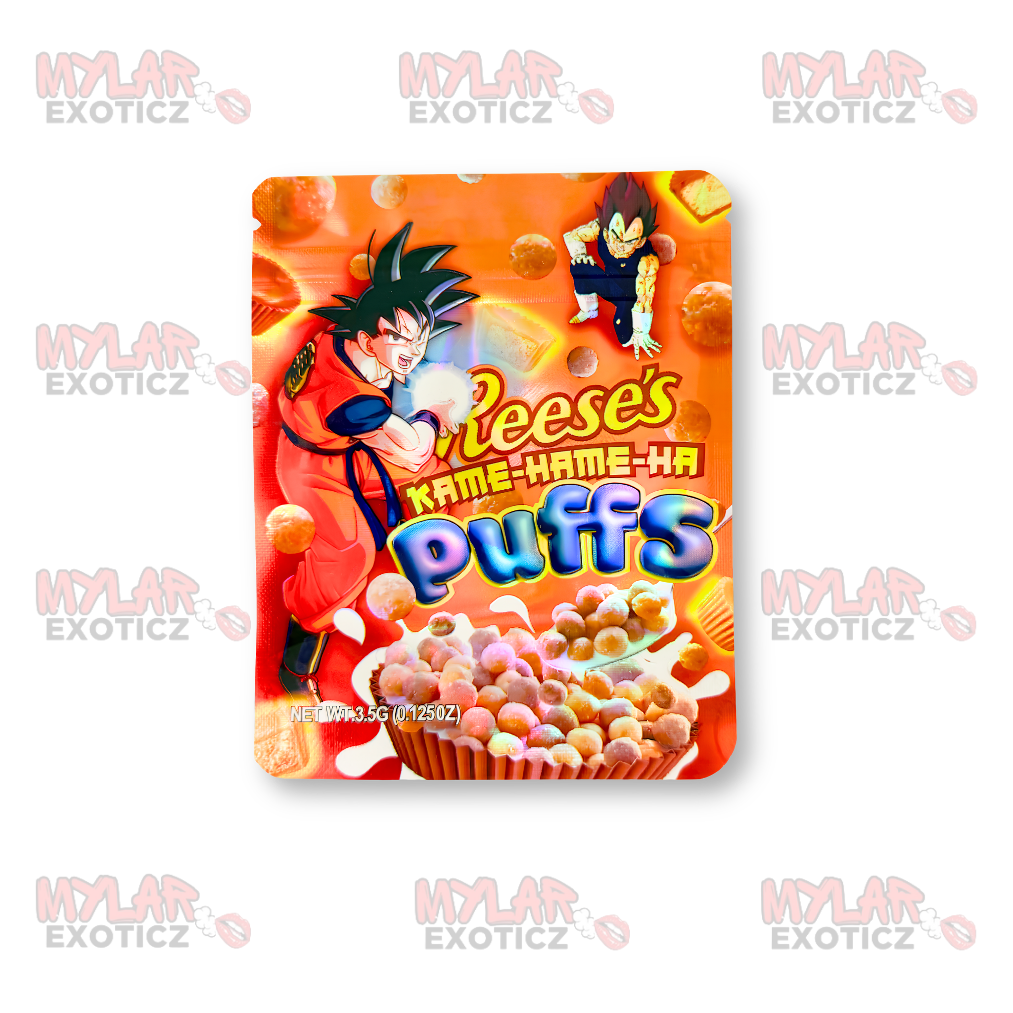 Reese's Kame-Hame-Ha Puffs Mylar Bags | 3.5g Exotic Resealable Storage Bags