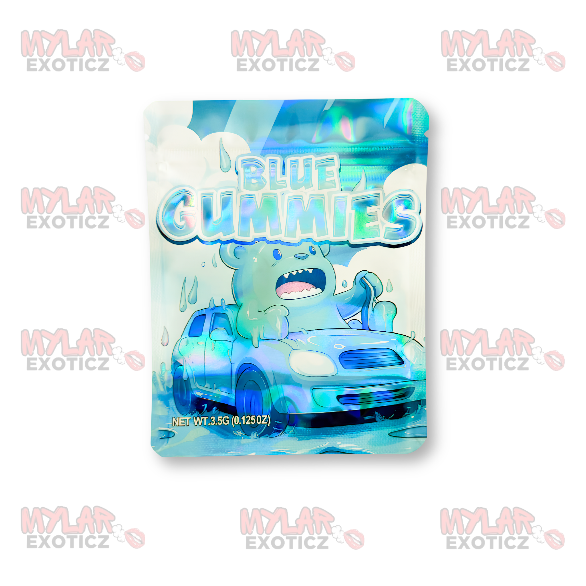 Blue Gummies Mylar Bags | 3.5g Exotic Resealable Storage Bags
