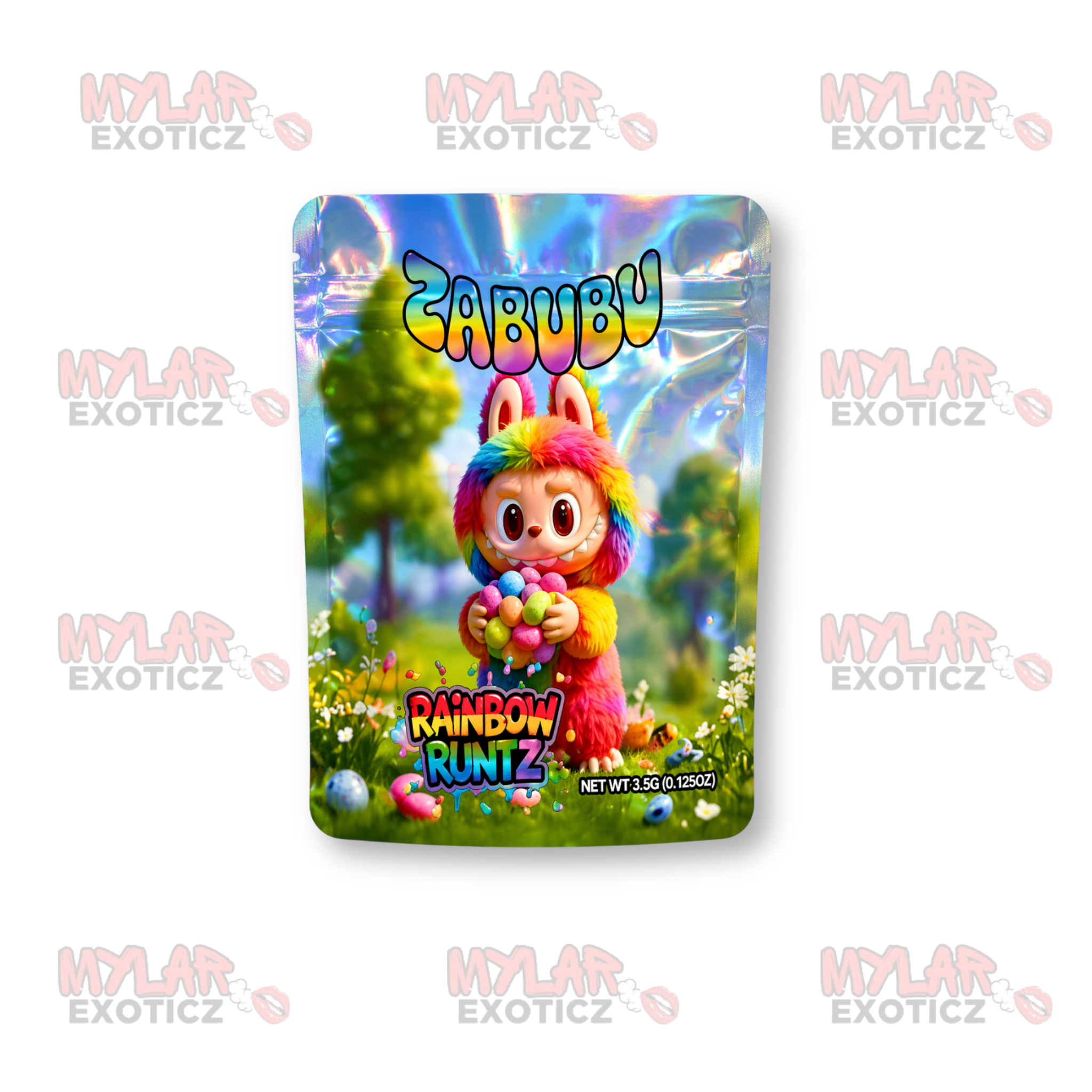 Zabubu Rainbow Candy Mix Mylar Bags | 3.5g Exotic Resealable Storage Bags